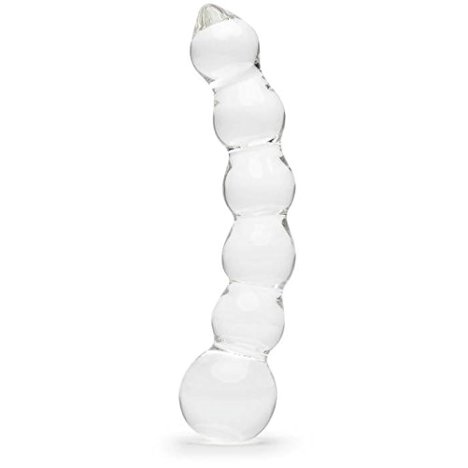 Glass Dildo - 9 Inch Beaded Dildo - Curved For G-Spot