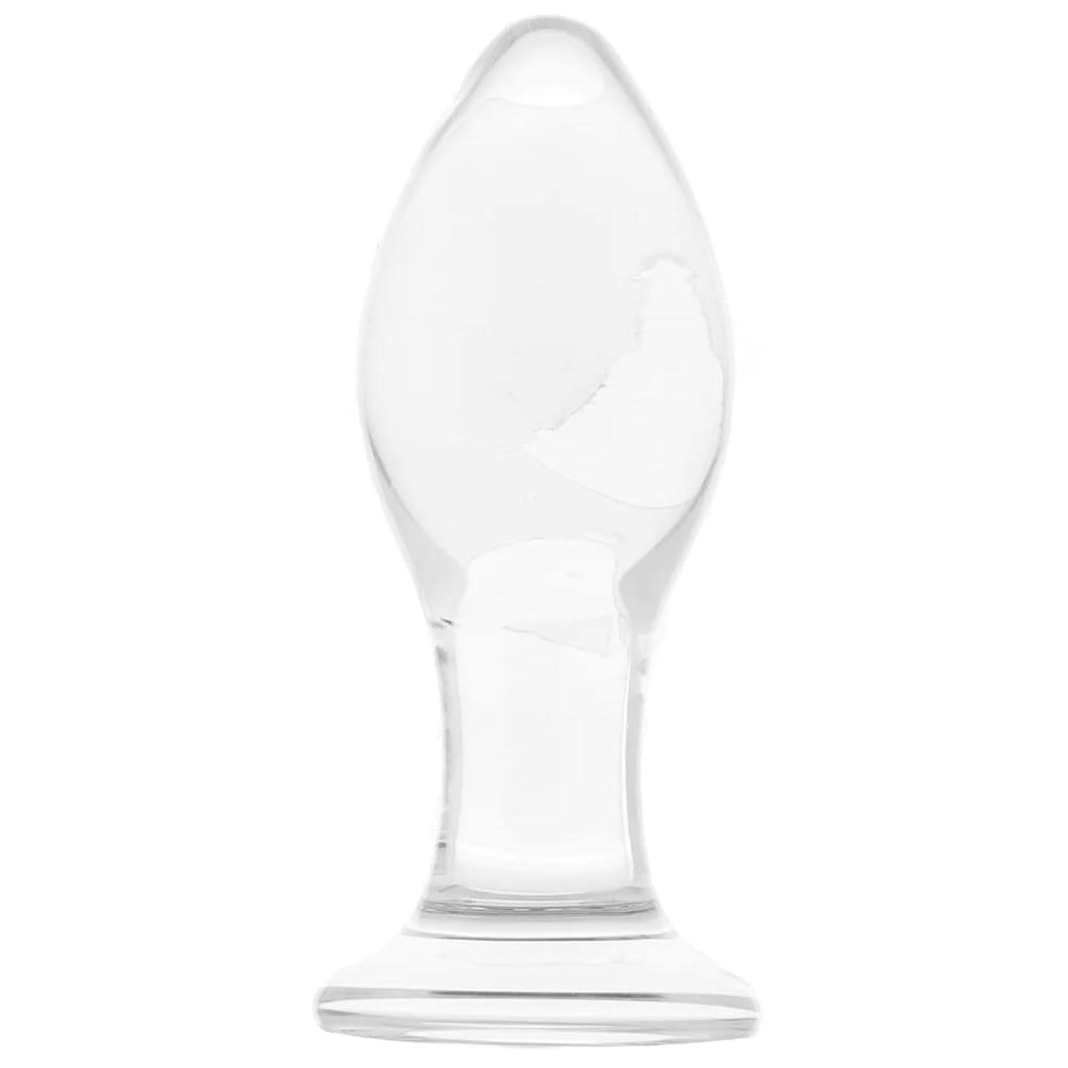 4" Classic Glass Butt Plug With Lube 1Oz - Anal Sex Toys - Butt Plugs
