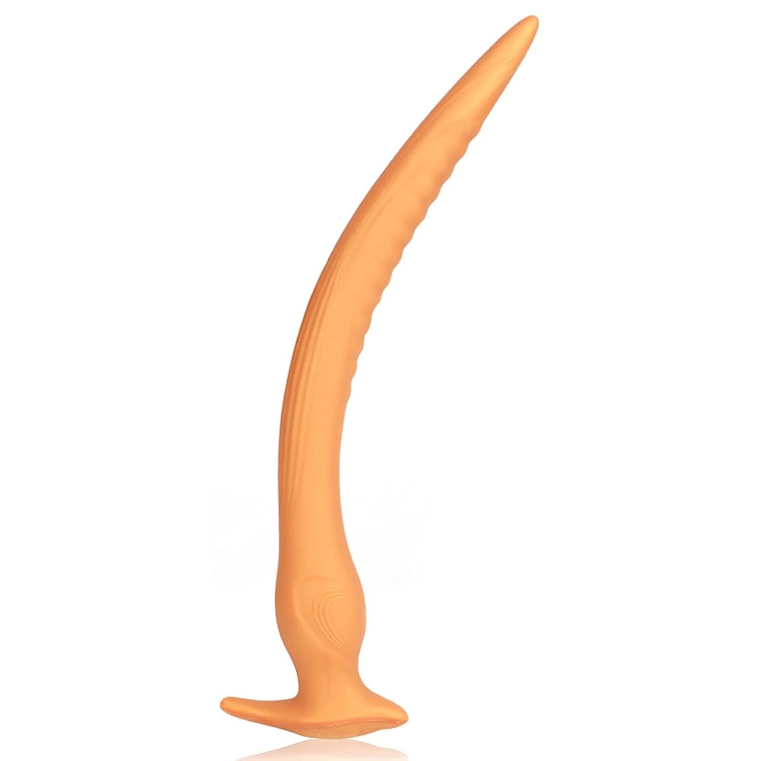 Super Long Anal Plug Dildo, Flexible Liquid Silicone for Prostate & Vaginal Massage (Large, Gold)