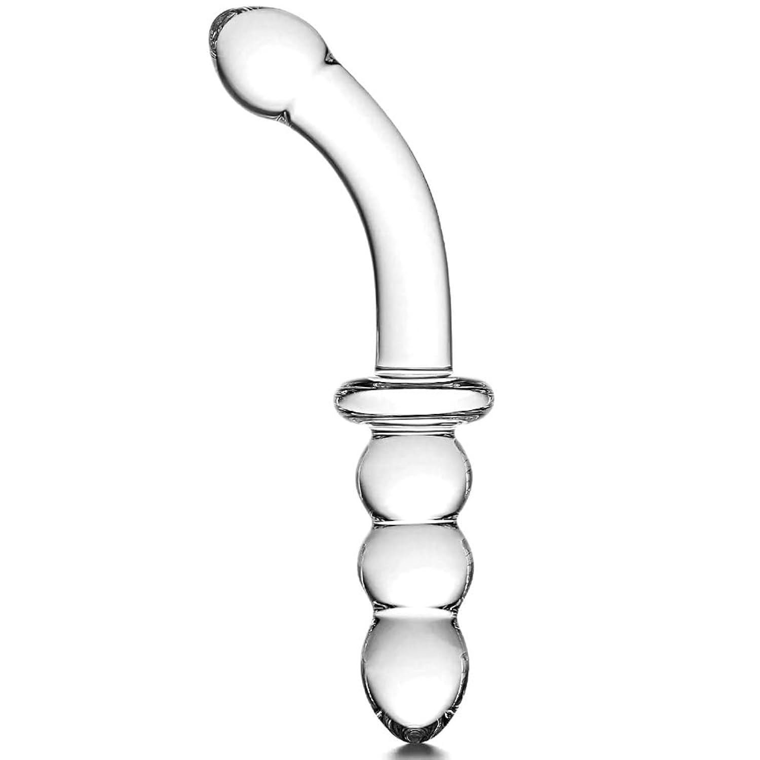 Small Crystal Glass Thin Curved Pleasure Cute Double-Ended Anal Plug