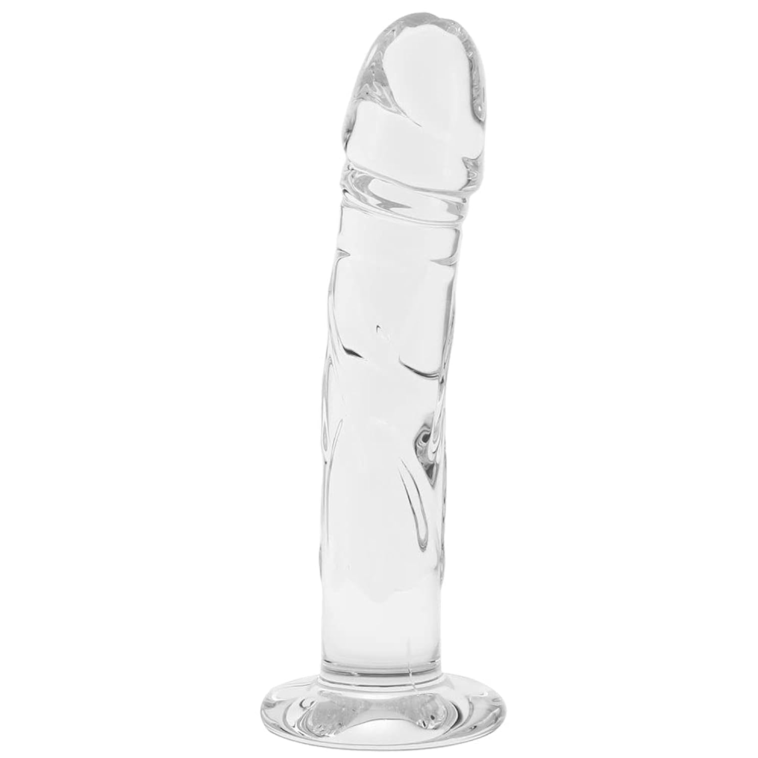 Blown 7" Realistic Glass Dildo With Lube 1Oz - Glass Dildo