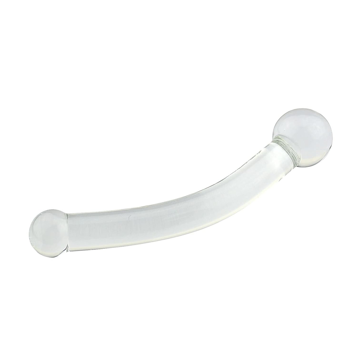 Clear Glass Double-Ended Dildo Penis Wand -- Crystal Glass Anal Beads