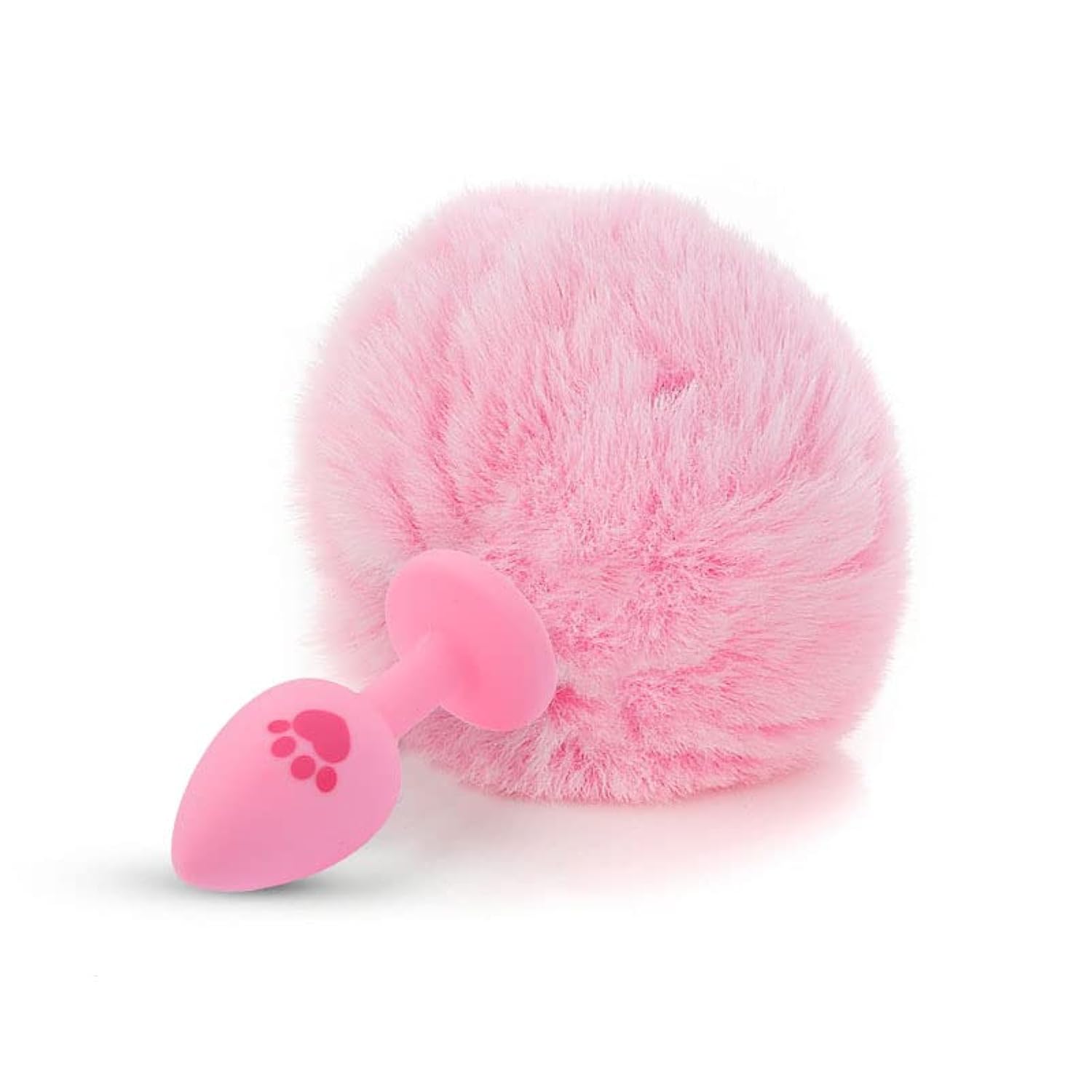 Anal Plug Rabbit Bunny Tail, Pink Fluffy Tail Butt Plug Silicone Anal