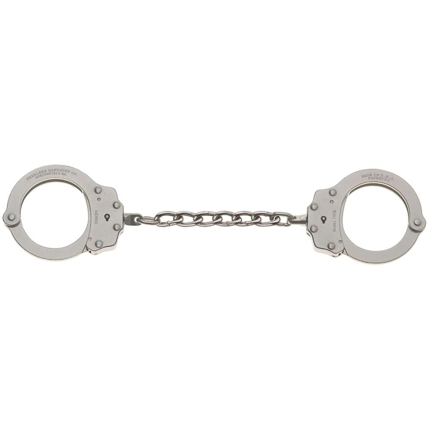 Company Chain Link Handcuff (6-Inchs Between Cuffs), Nickel Finish