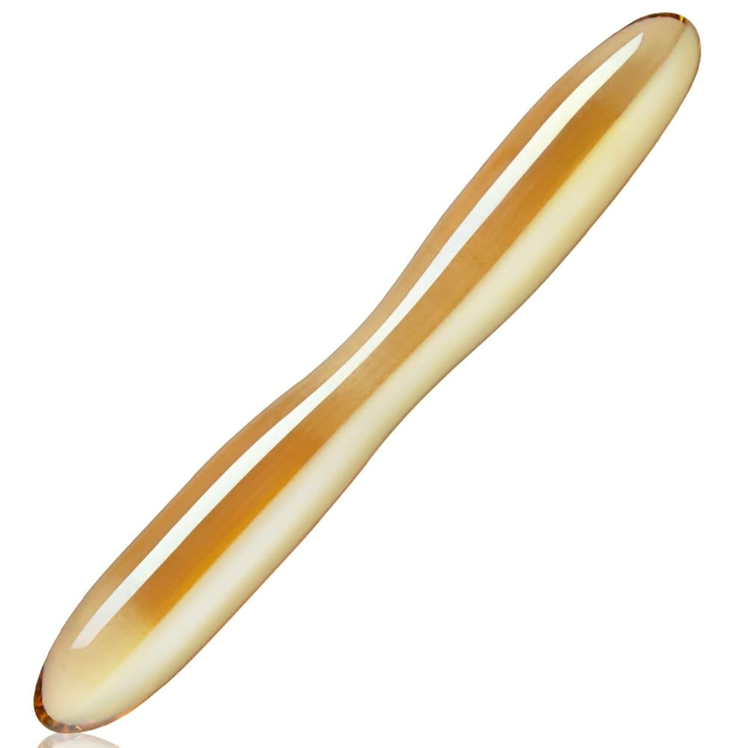 Glass Pleasure Wand Golden Crystal Dildo G Spot Stimulation