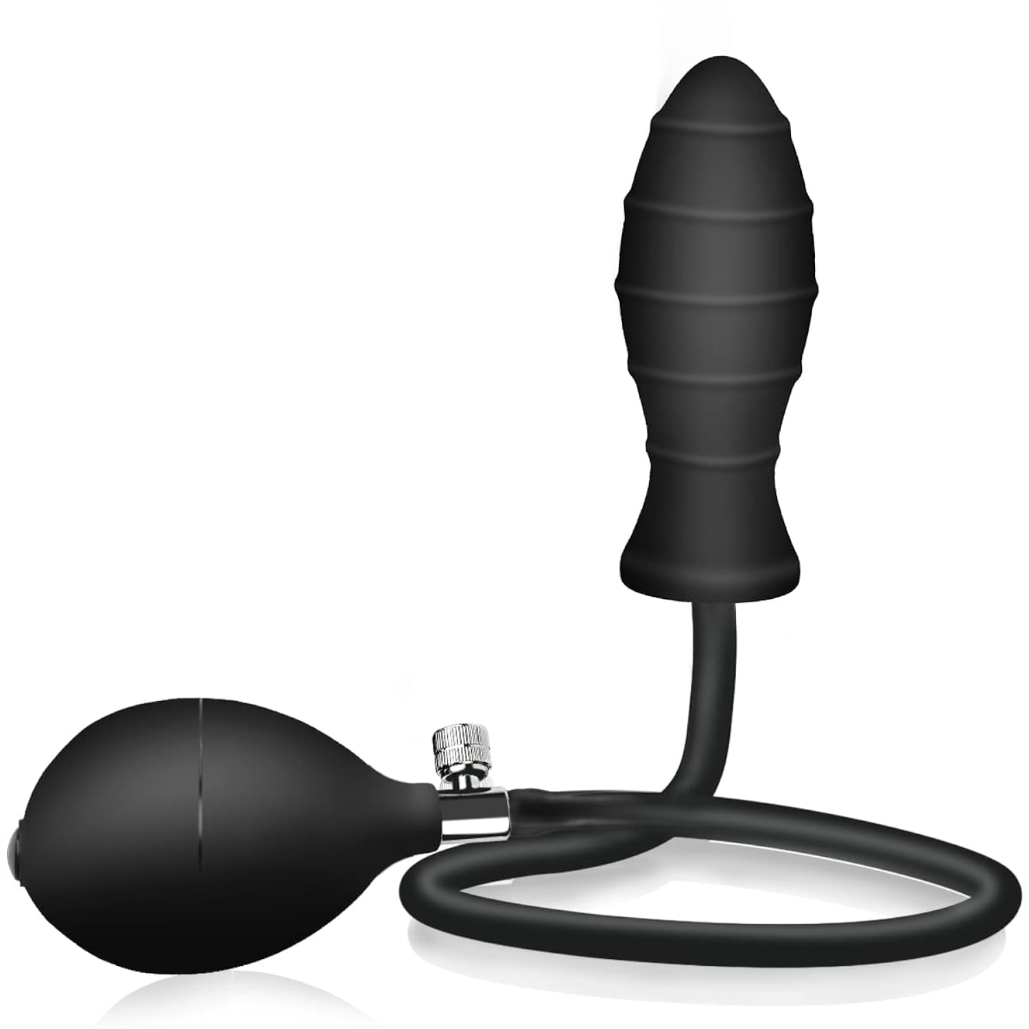 Inflatable Butt Plug with Quick Release Valve, Body-Safe Silicone