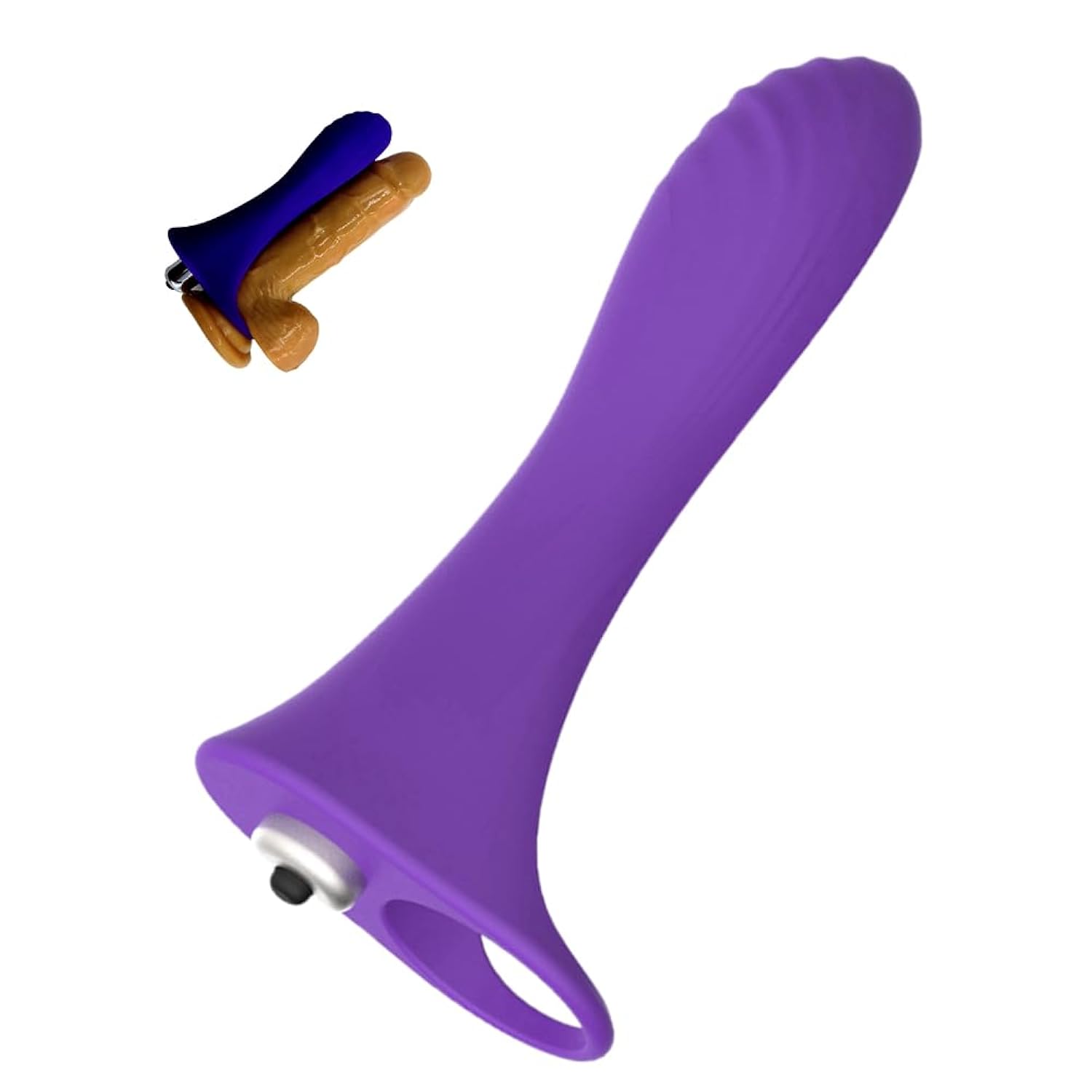 Vibrating Silicone Dildo Cock Ring With 10 Powerful Vibration Modes