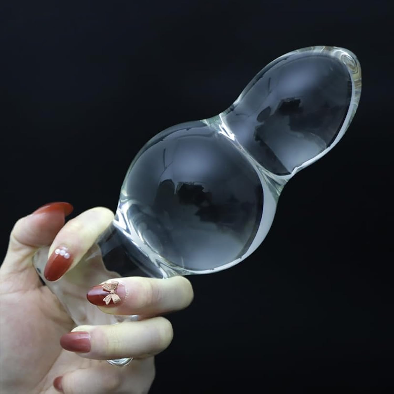 Large Gourd Shape Glass Anal Plug Prostate Massage Crystal