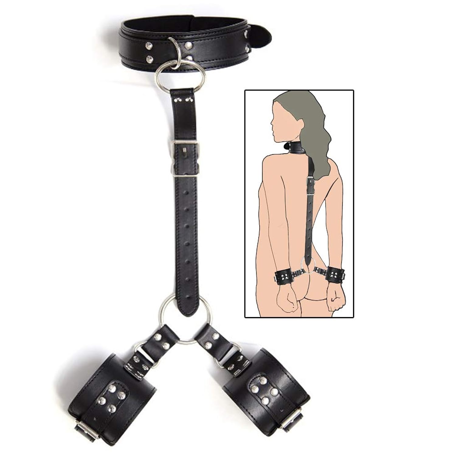 Neck To Wrist Restrints Bondage Kit, Sexy Beginner Sm Game Harness Toy