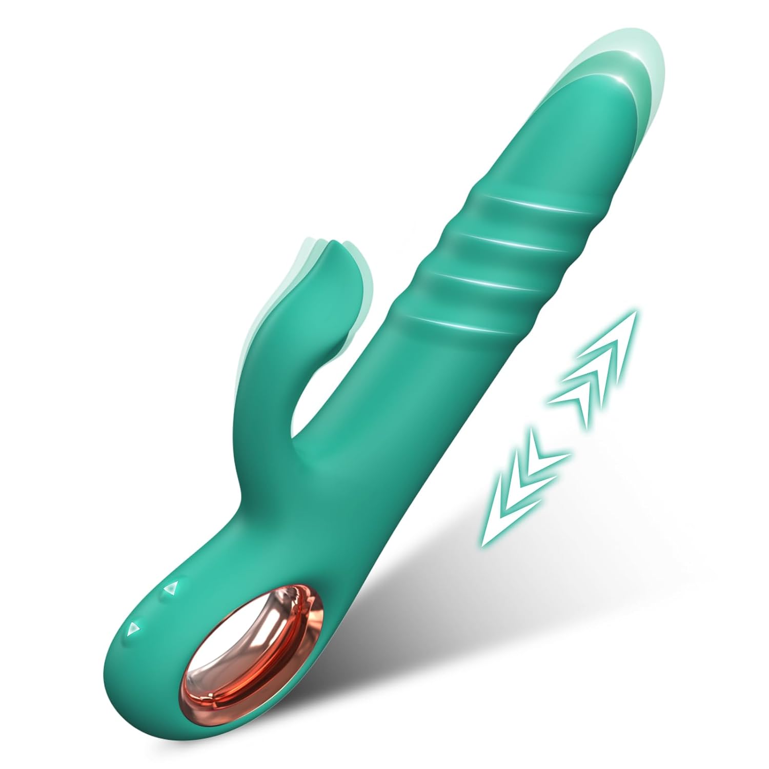 Thrusting Dildo Vibrator for Women, G Spot & Clitoral Dual Rabbit