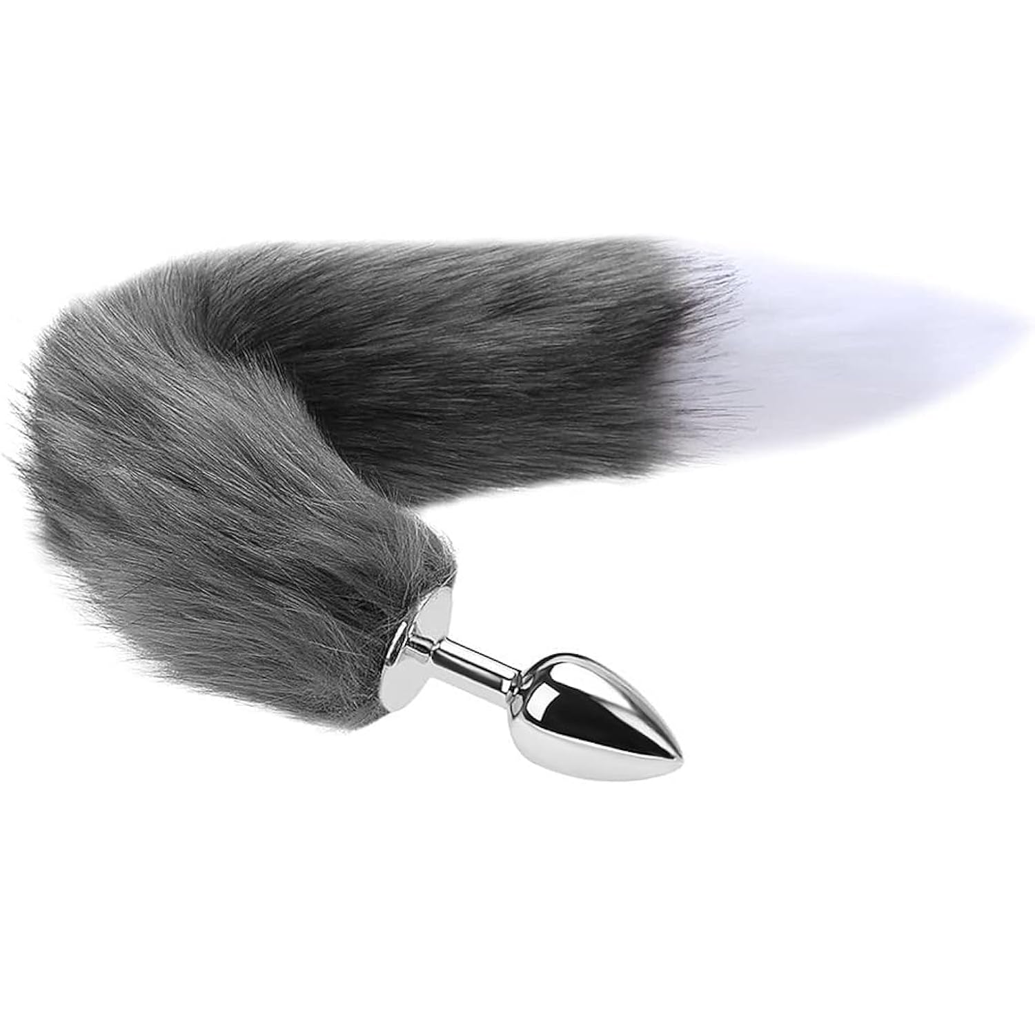 Smooth Long Fox Tail with Anal Plug, Animal Tail Butt Plug for SM Role Play (M)