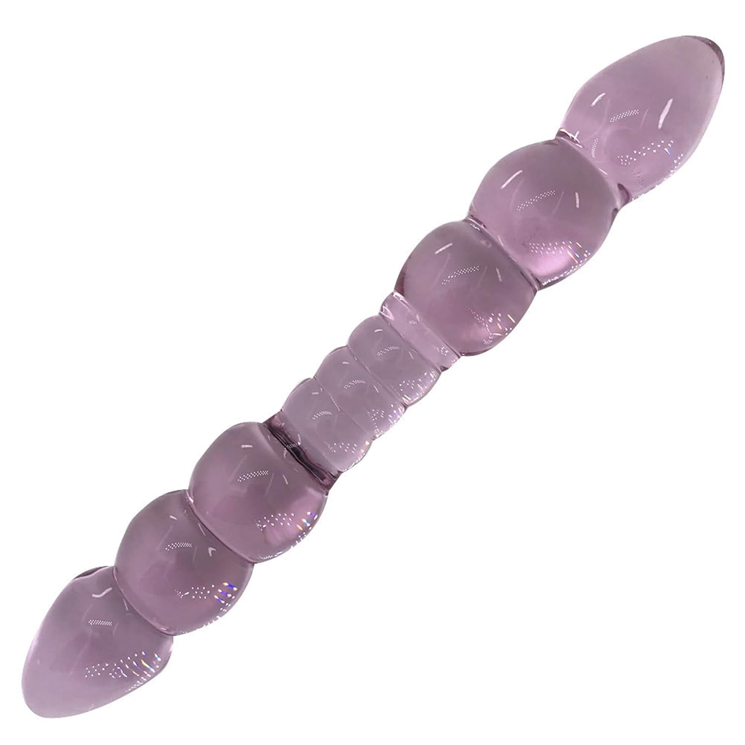 Glass Bead Pleasure Wand, Crystal Double-Ended Dildo Penis, Anal Butt