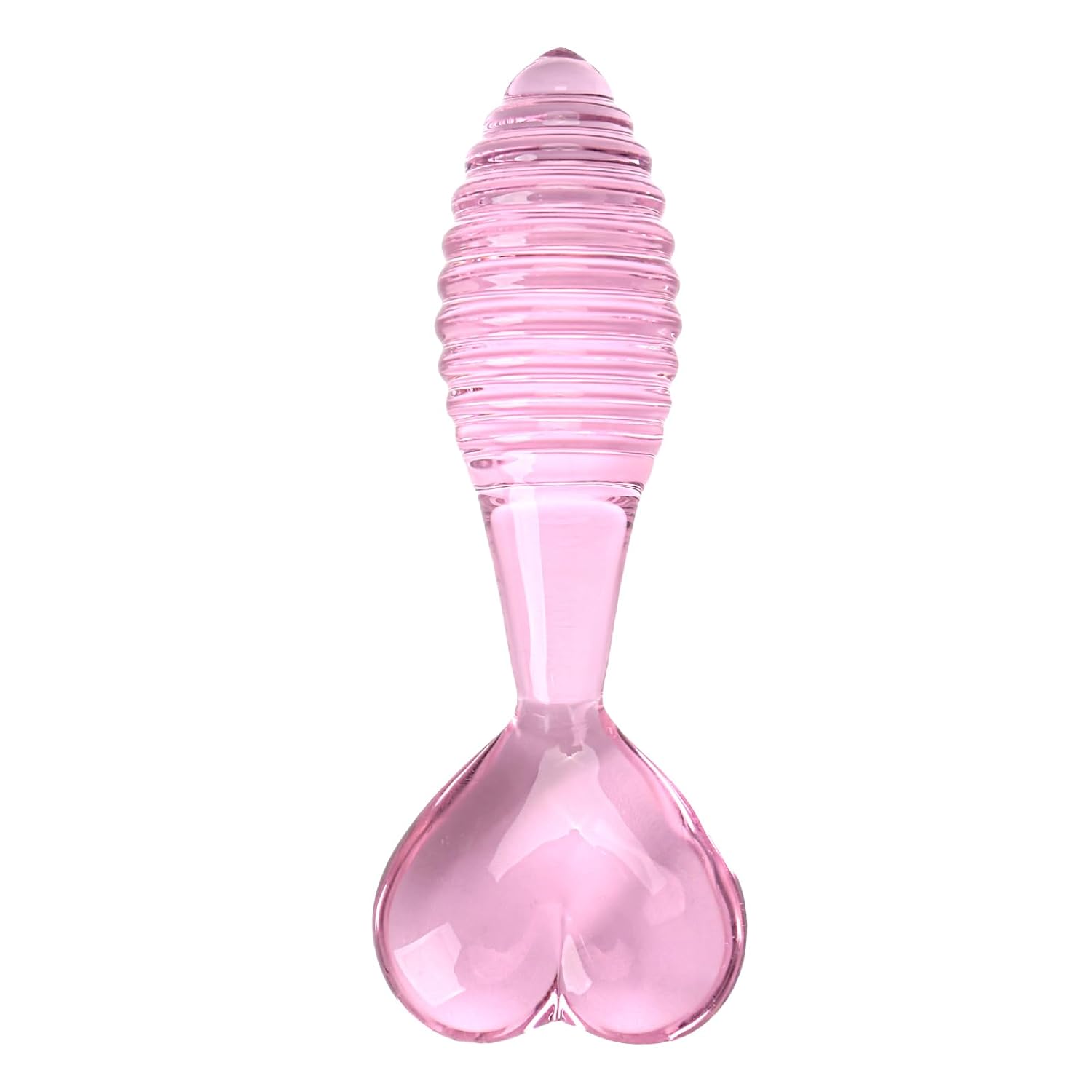 Heart Vortex Glass Anal Plug - Crystal Butt Plug for Beginners and Advanced, Pink