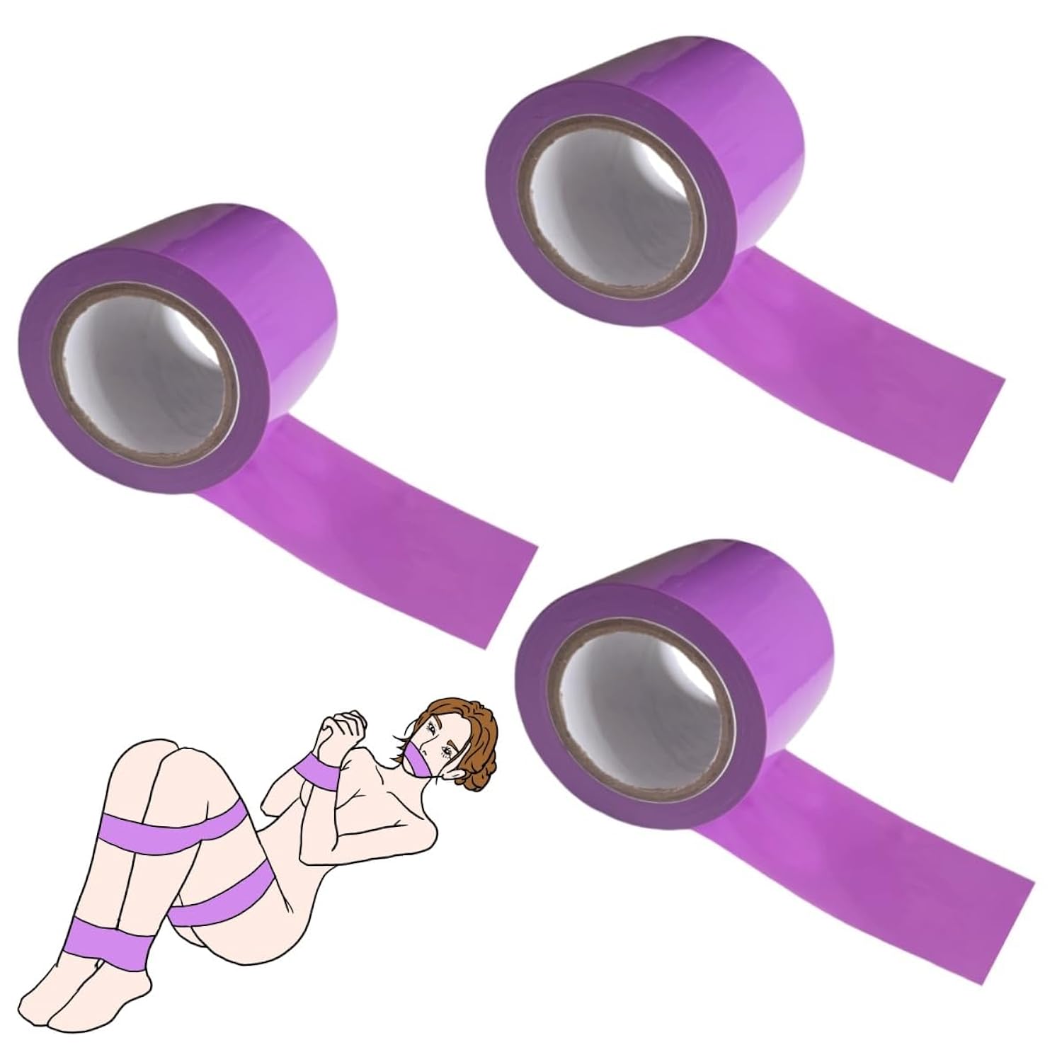 Sex Bondage Restraints Tape Set 3 Rolls Bdsm Tape Pvc Static Electrost