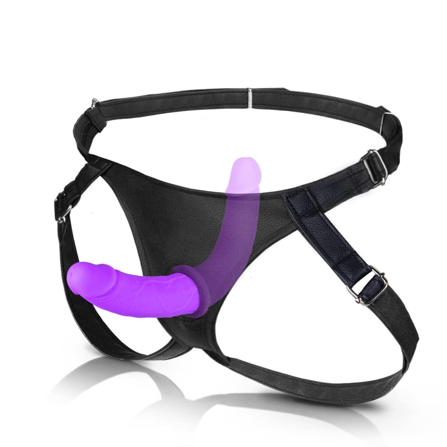 Harness Strap-On Silicone Dildo - Detachable Double Dildo for G-Spot