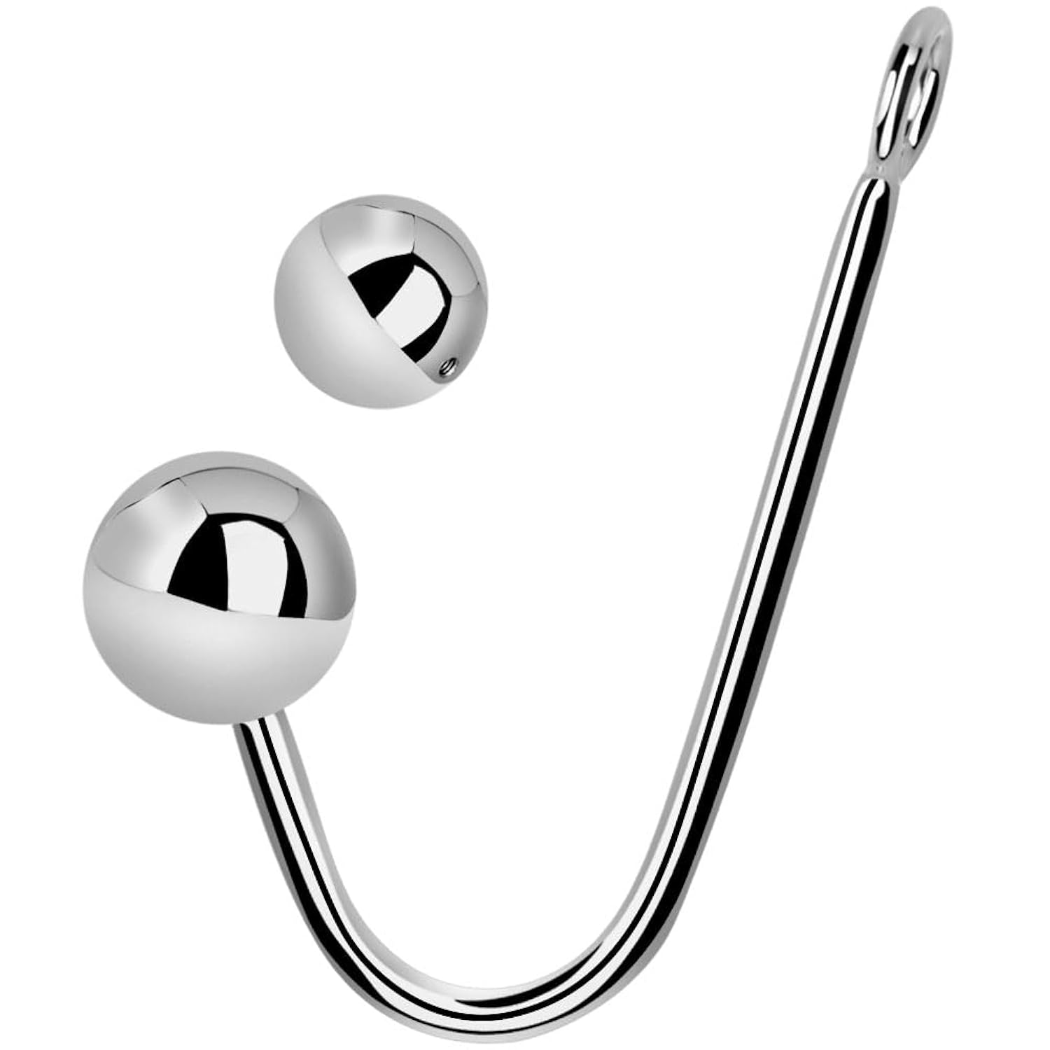 Stainless Steel Anal Hook Anal Sex Toys With 2 Anal Balls Rope Hook