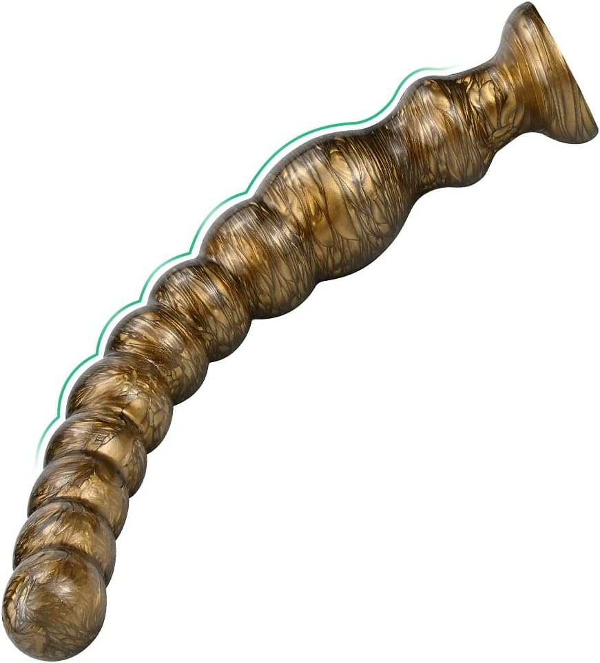 Long Anal Beads - Vaginal G-Spot & Deep Stimulation Dildo, Anus P-Spot Masturbation Massage, Butt Plug with Strong Suction Cup, for Male, Female, Couples