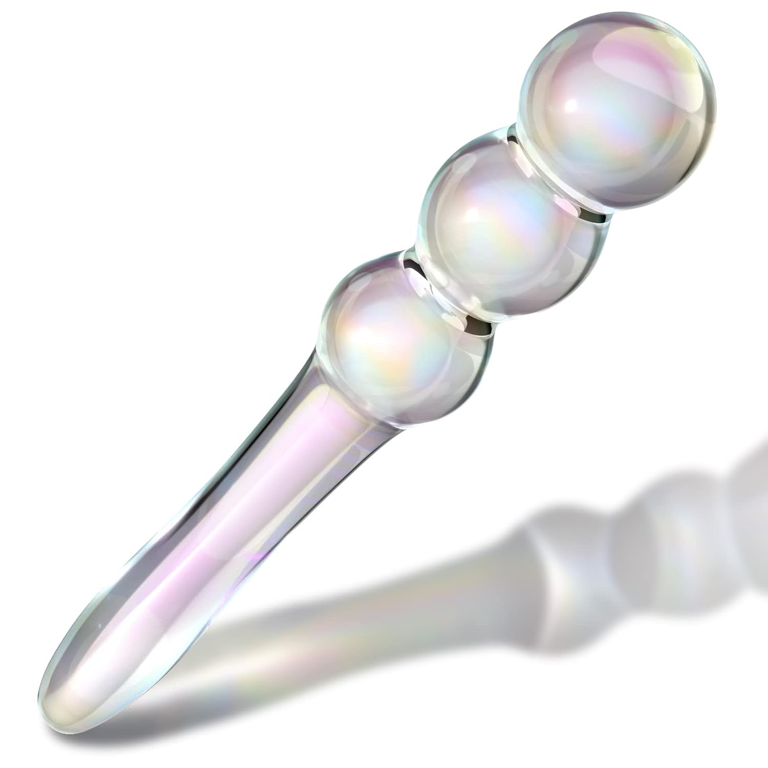 Glass Dildo G-Spot Wand Anal Beads Butt Plug Colorful Dual Ended