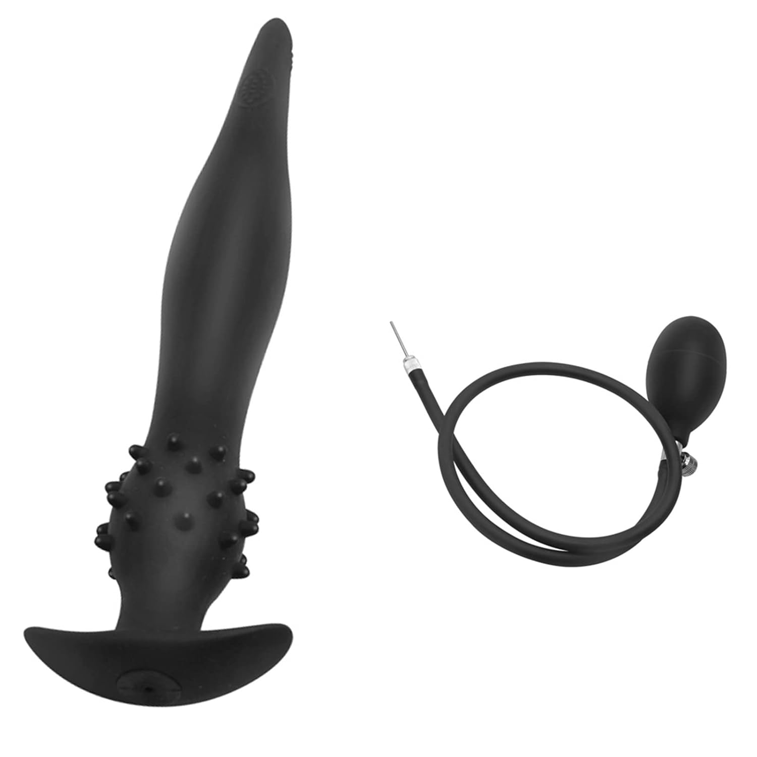 In-Depth Anal Plug with Massage Particles - Super Long Silicone Inflatable Expander