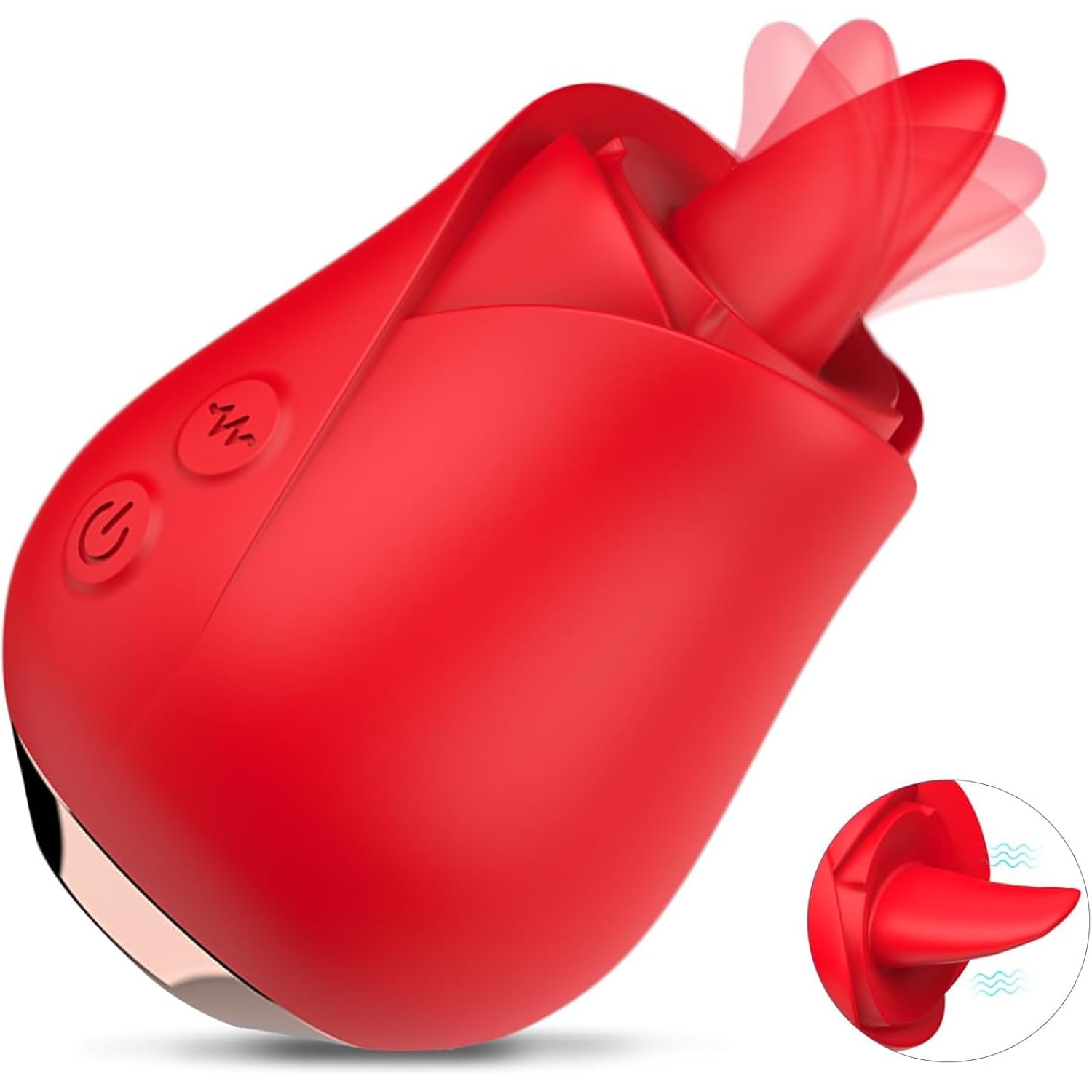 Rose Vibrator for Women Clitoral Tongue Licking Sex Stimulator 5 Modes