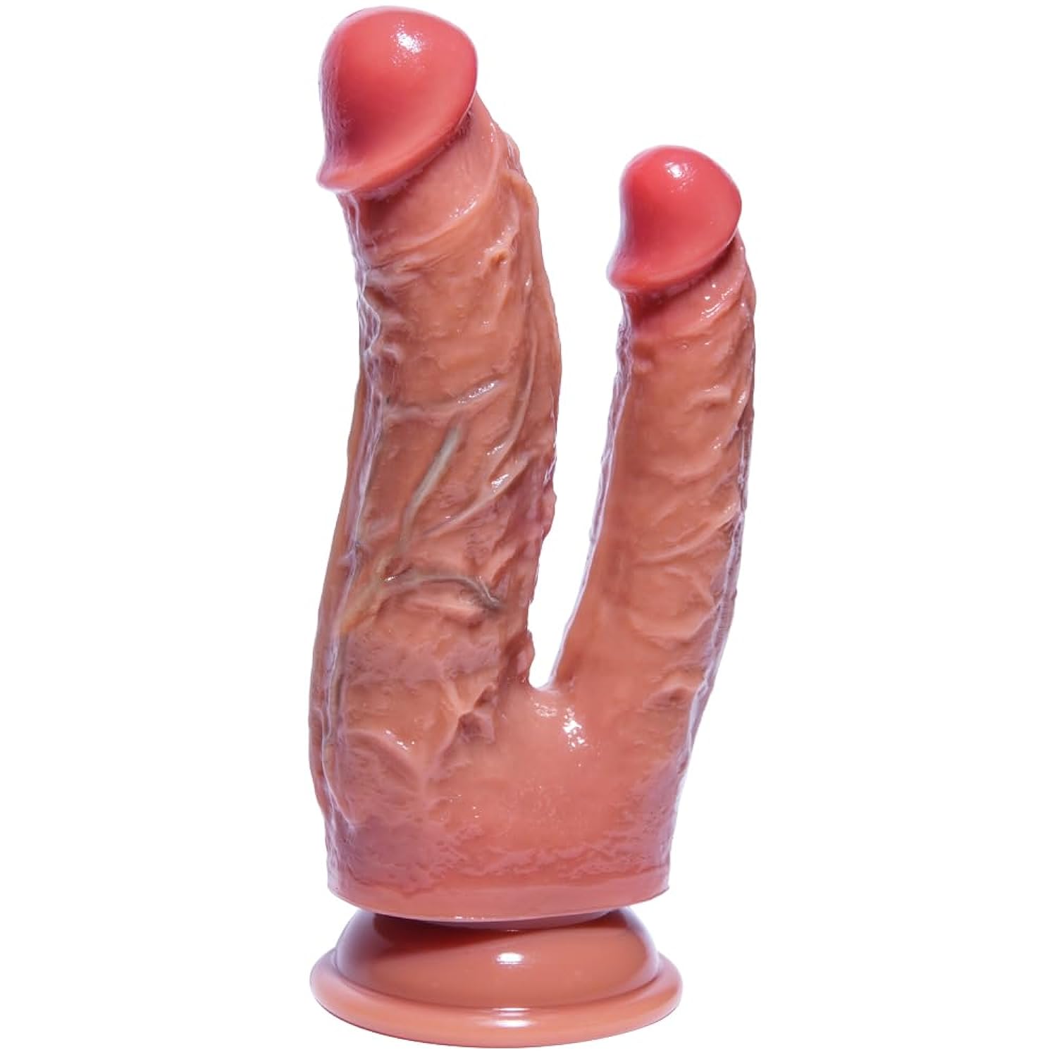 8.3" Realistic Double Ended Dildo, Liquid Silicone, Suction Cup