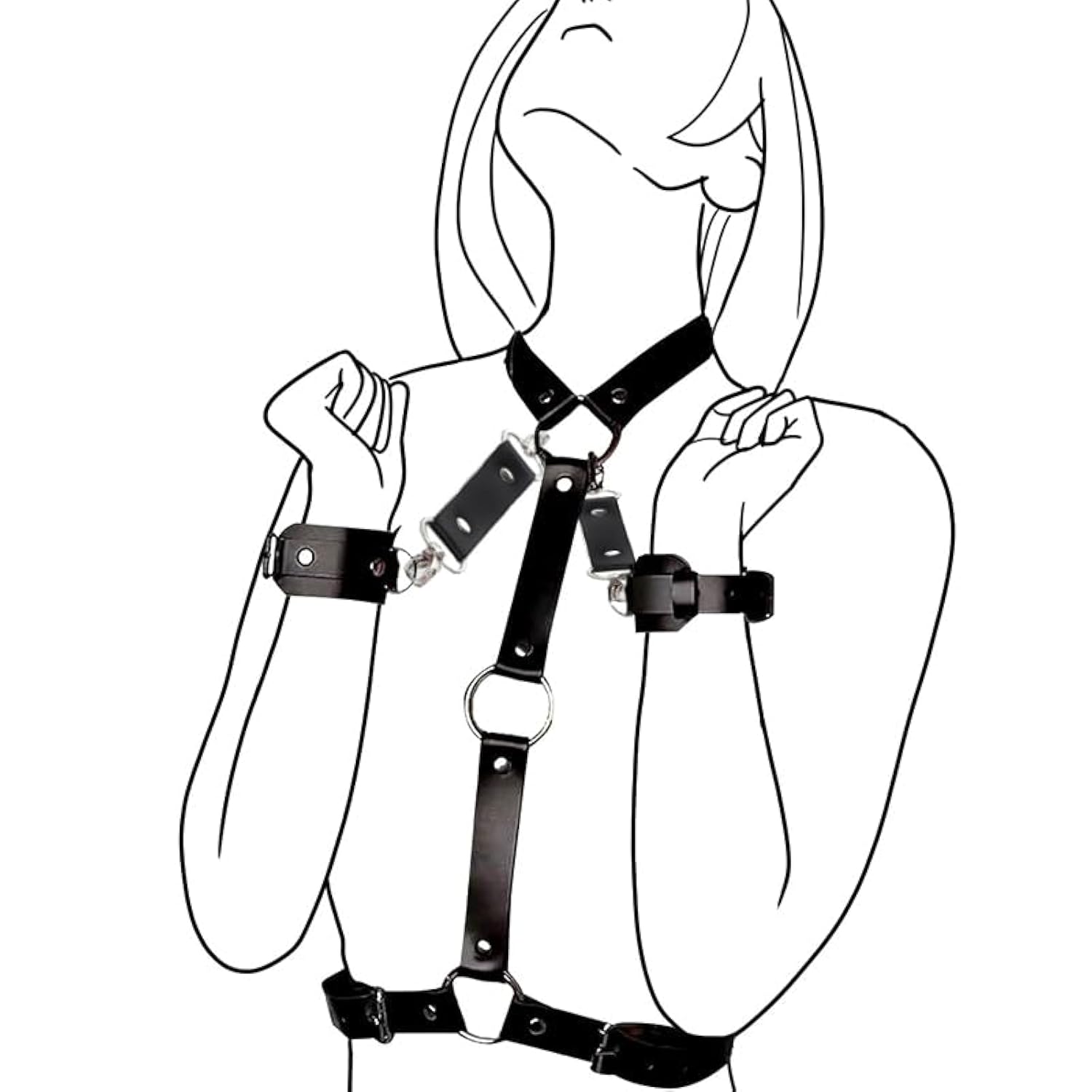 Neck To Wrist Bdsm Bondage Restraints Handcuffs Collar Set Sex Toys