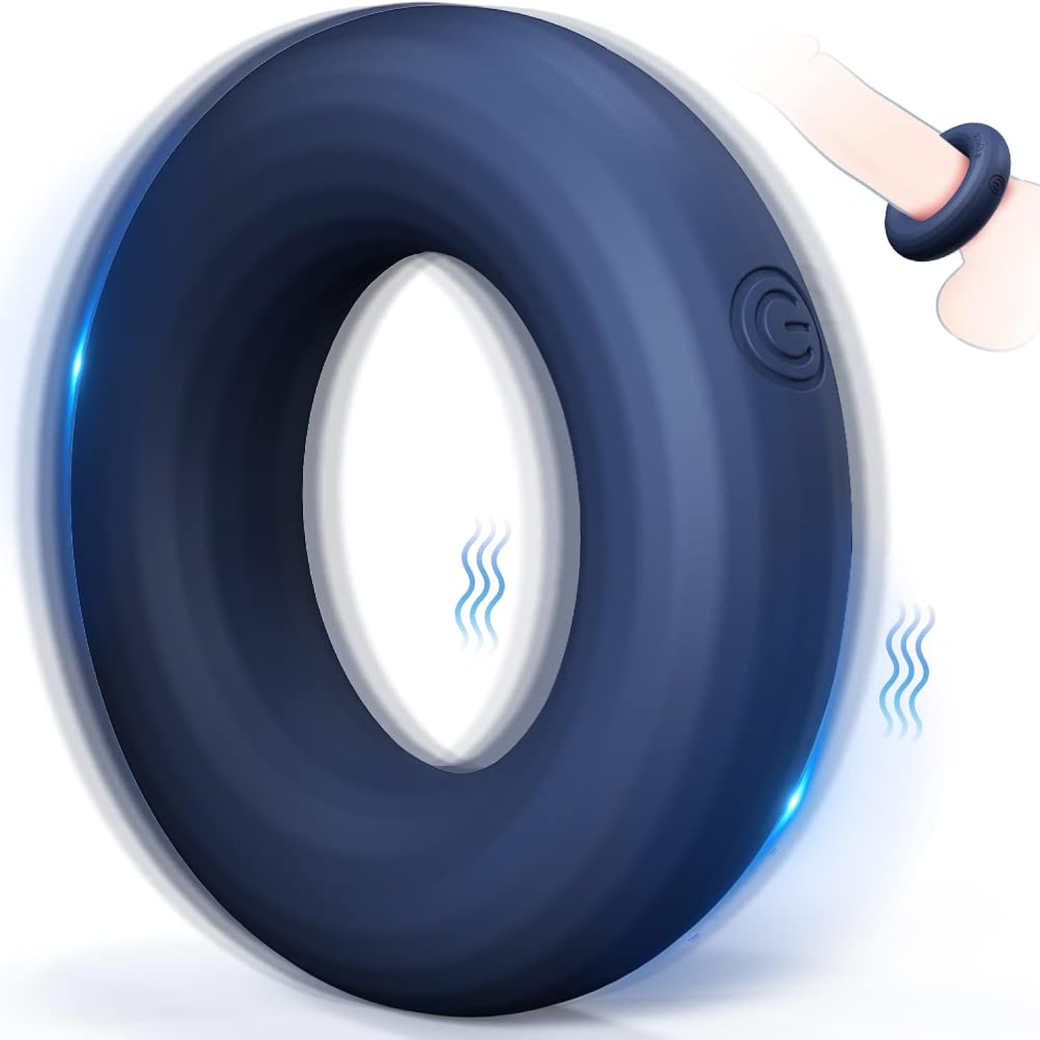 Vibrating Cock Ring With Uniqe O-Shape Design, Silicone Penis Rings