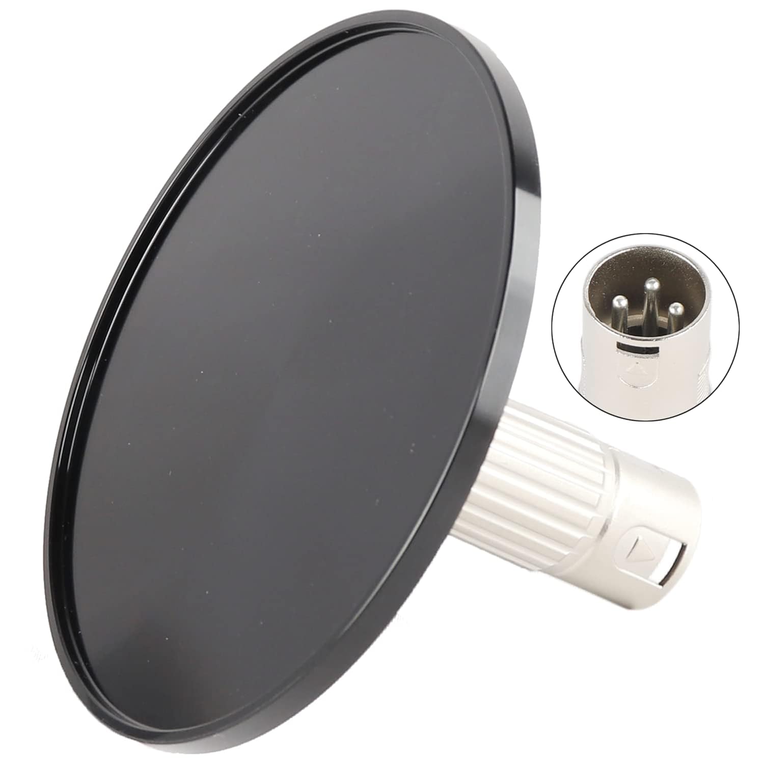 3.86 Aluminum Alloy Black Suction Cup Adapter with 3XLR Connector, Universal Dildo Holder for 3-Prong Sex Machine