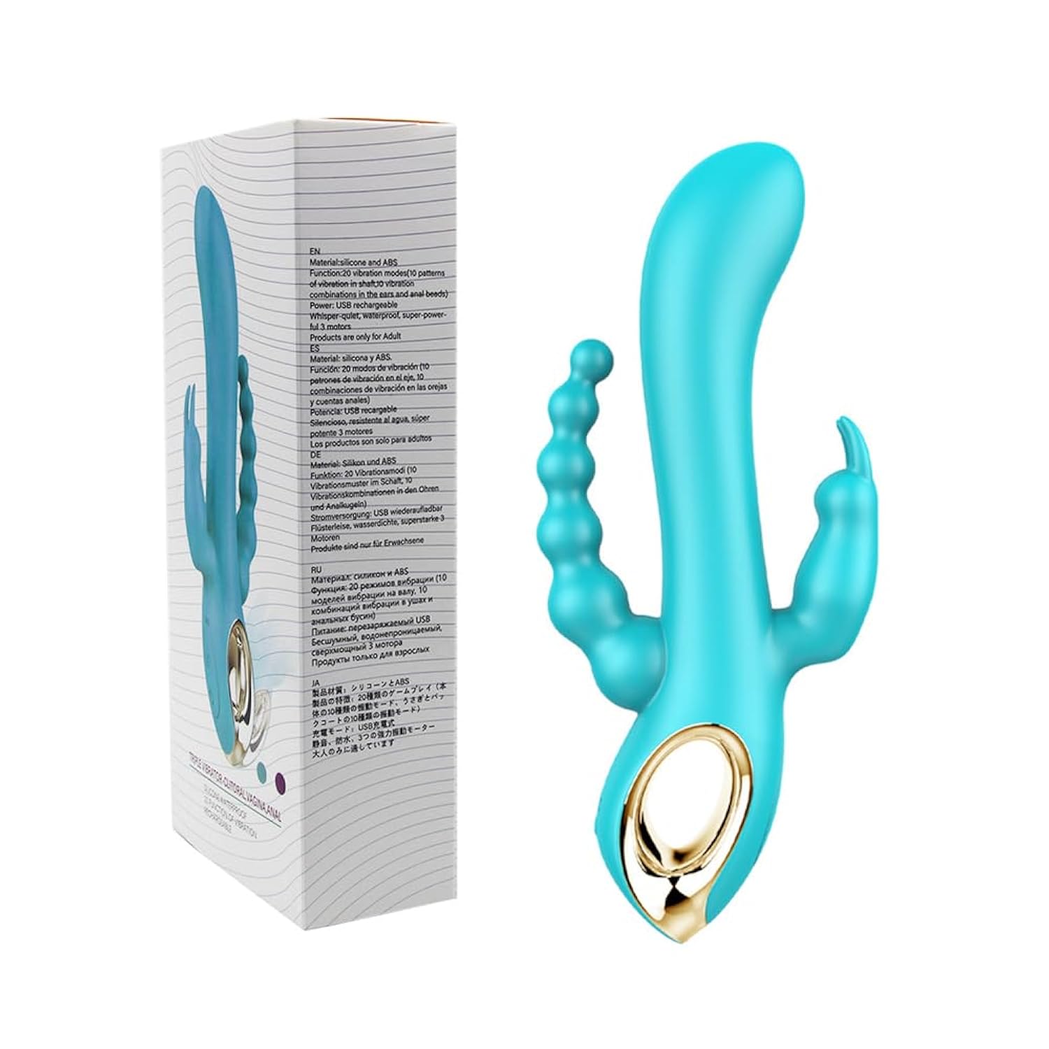 3-in-1 Silicone G-Spot Rabbit Anal Vibrator with 10 Modes, Waterproof