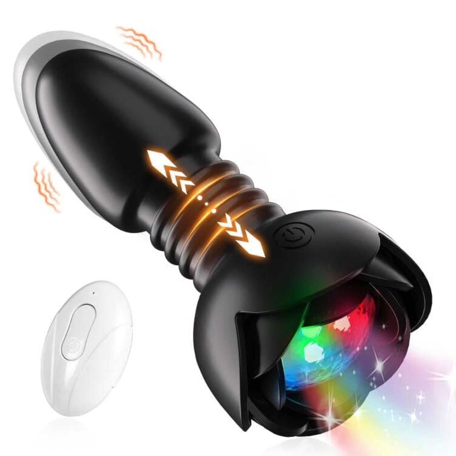 Thrusting Prostate Massager with 10 Vibration Modes, Dual Silicone