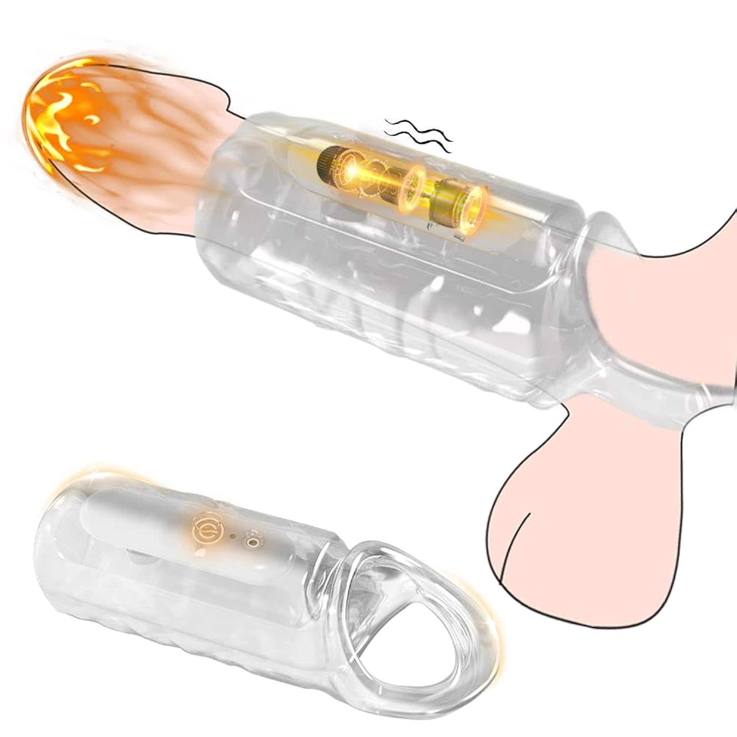 Vibrating Penis Cock Sleeve Ring with 9 Stimulation Modes for Couples