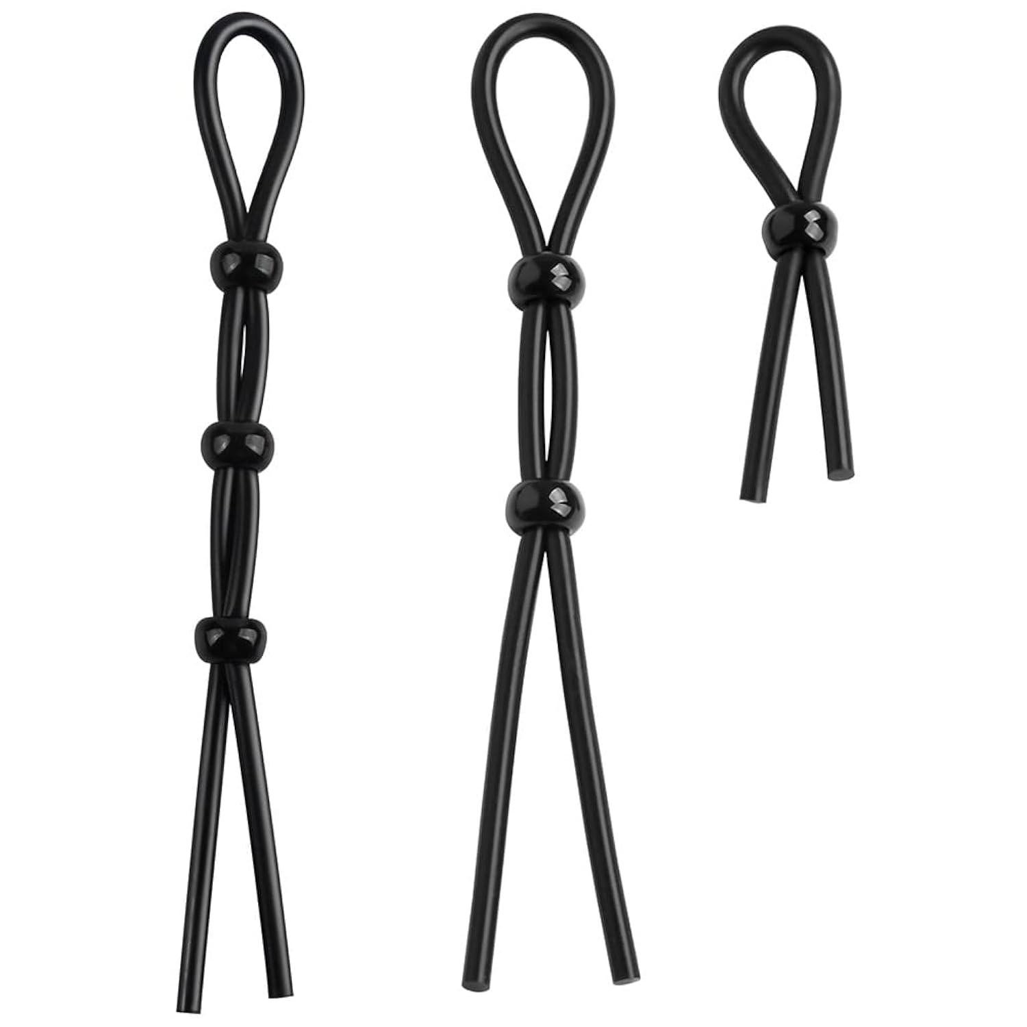 3Pcs Silicone Penis Ring Set Adjustable Cock Rings