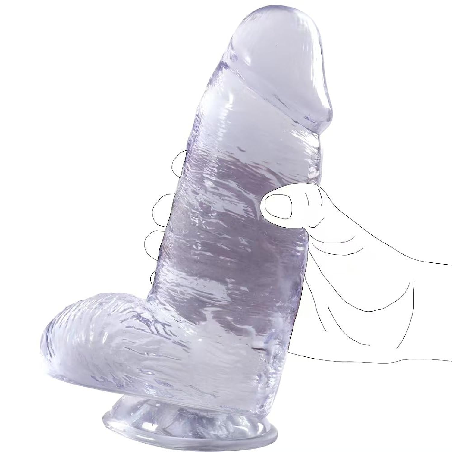 2.8" Diameter Huge Thick Dildo - Clear Suction Cup Dildo for Anal