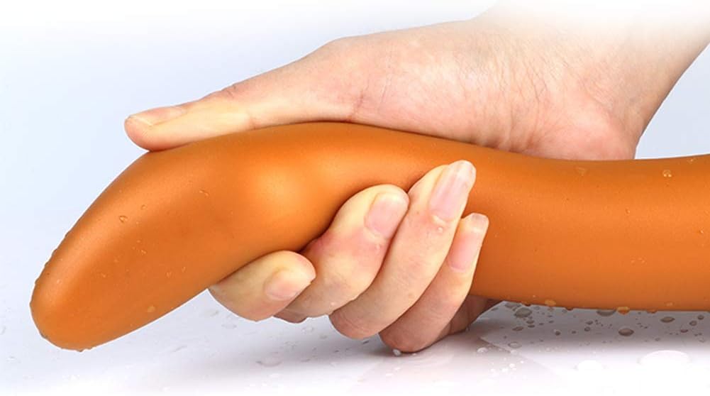 Super Long Liquid Silicone Butt Plug: Strong Suction Cup, Waterproof, Prostate Massage & Anal Trainer Kit for Beginners & Advanced Players (L)