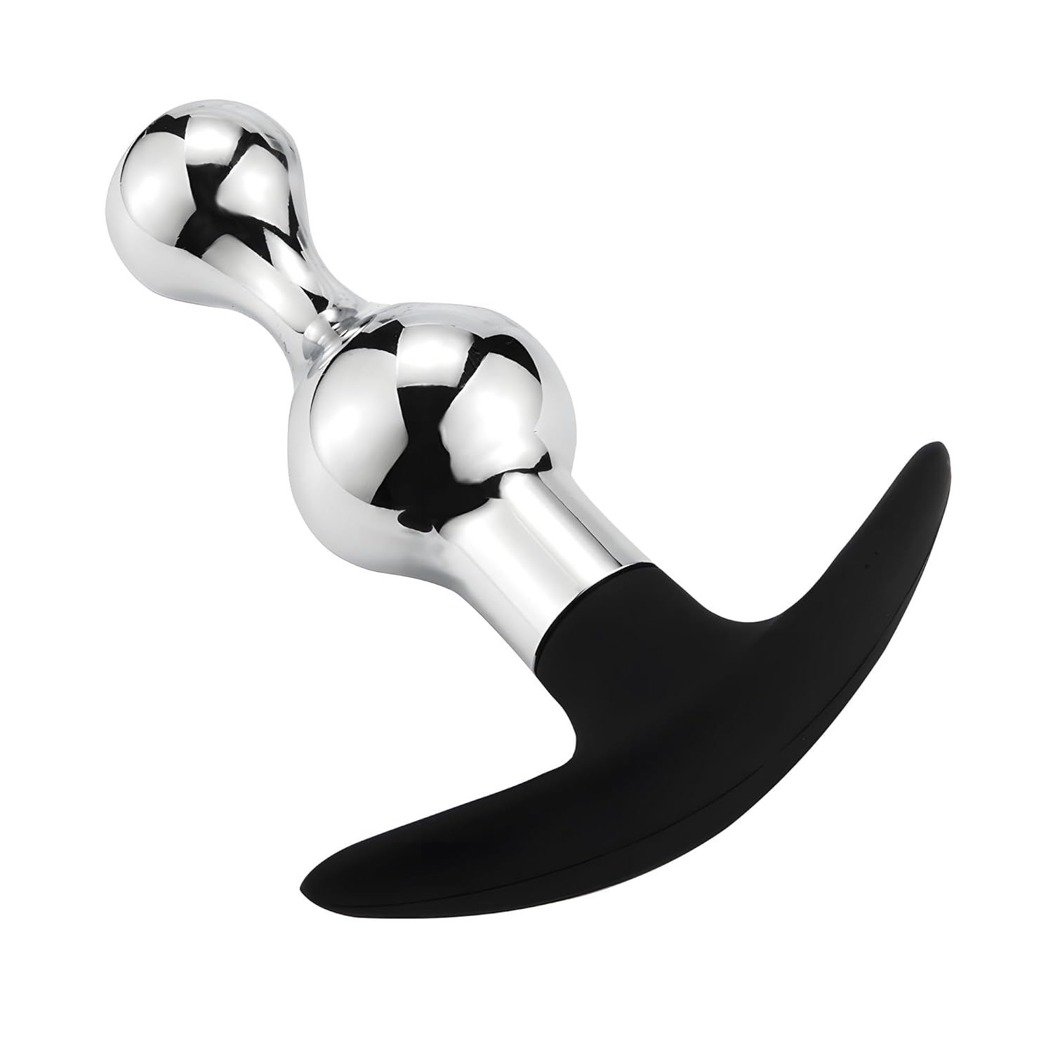 Upgraded Metal Silicone Hybrid Beaded Anal Butt Plug Wearable Anus