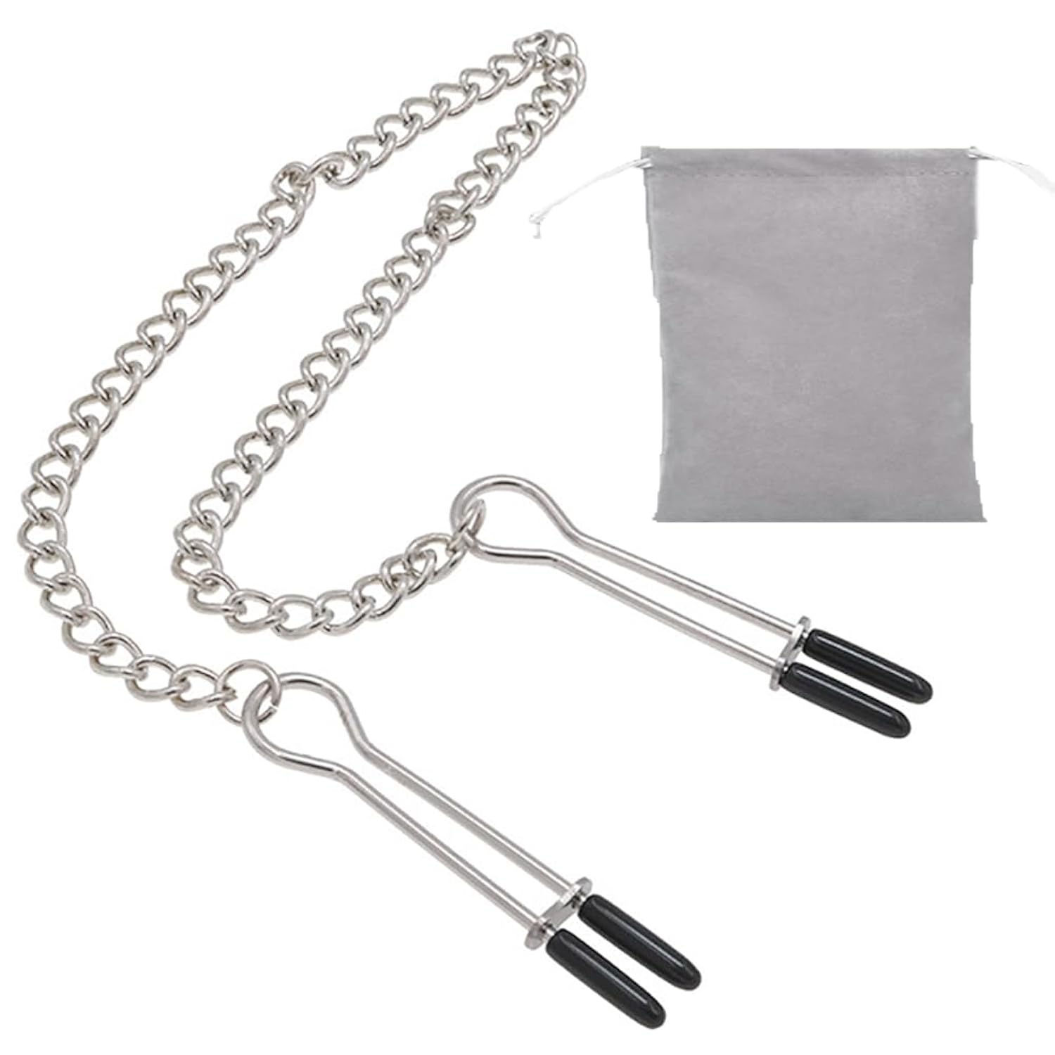 Silver Bell Nipple Clamp Breast Clip Adjustable Barbell Nipple
