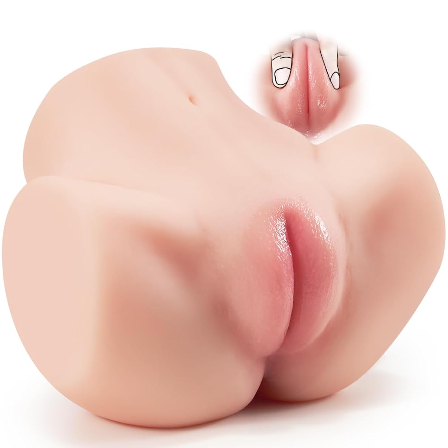 4.1 Lb Brown Male Masturbator Sex Doll With Virgin Tight Labia, 2 Hole