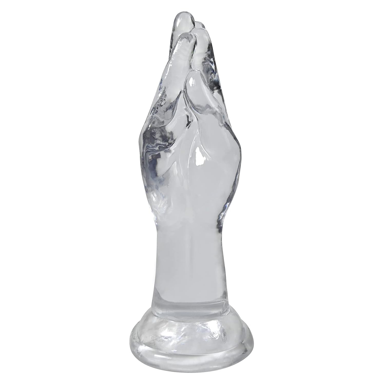 Realistic Hand Dildo with Strong Suction Cup: Fist Anal Plug for Vaginal or Anal Fisting, Transparent