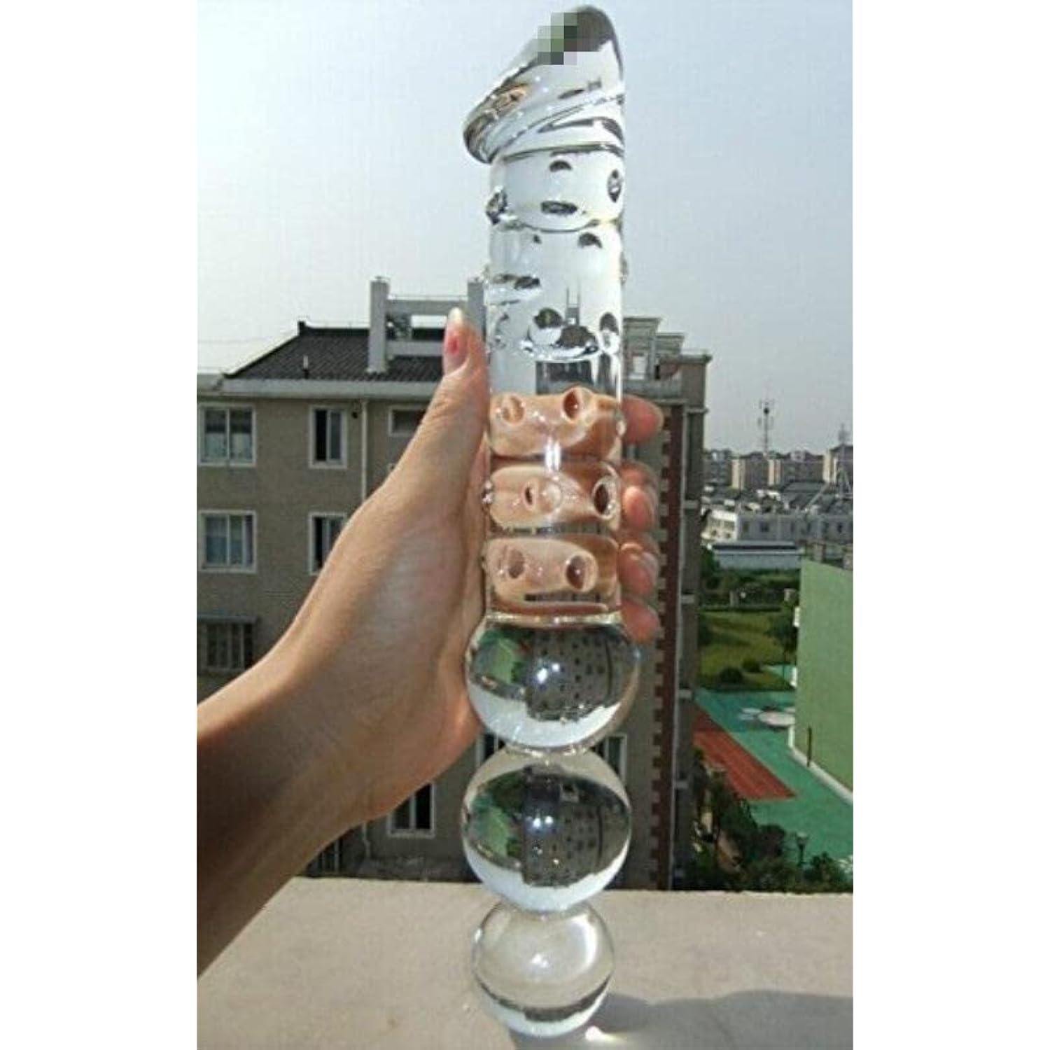 Large Transparent Double Head Glass Dildo Crystal Penis Female