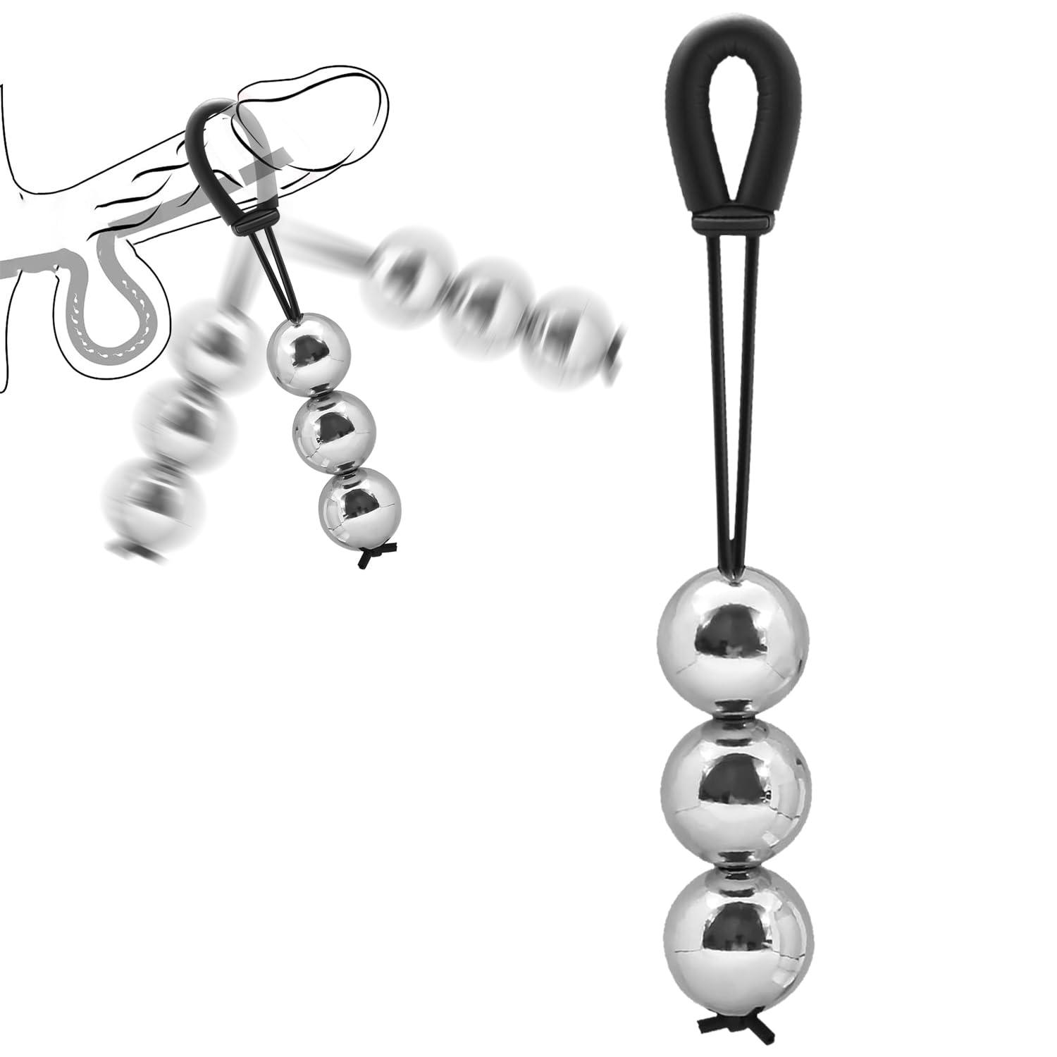 8 Oz/3Ball?24.5 Oz/4Ball, Metal Penis Stretcher Tool - Adjustable