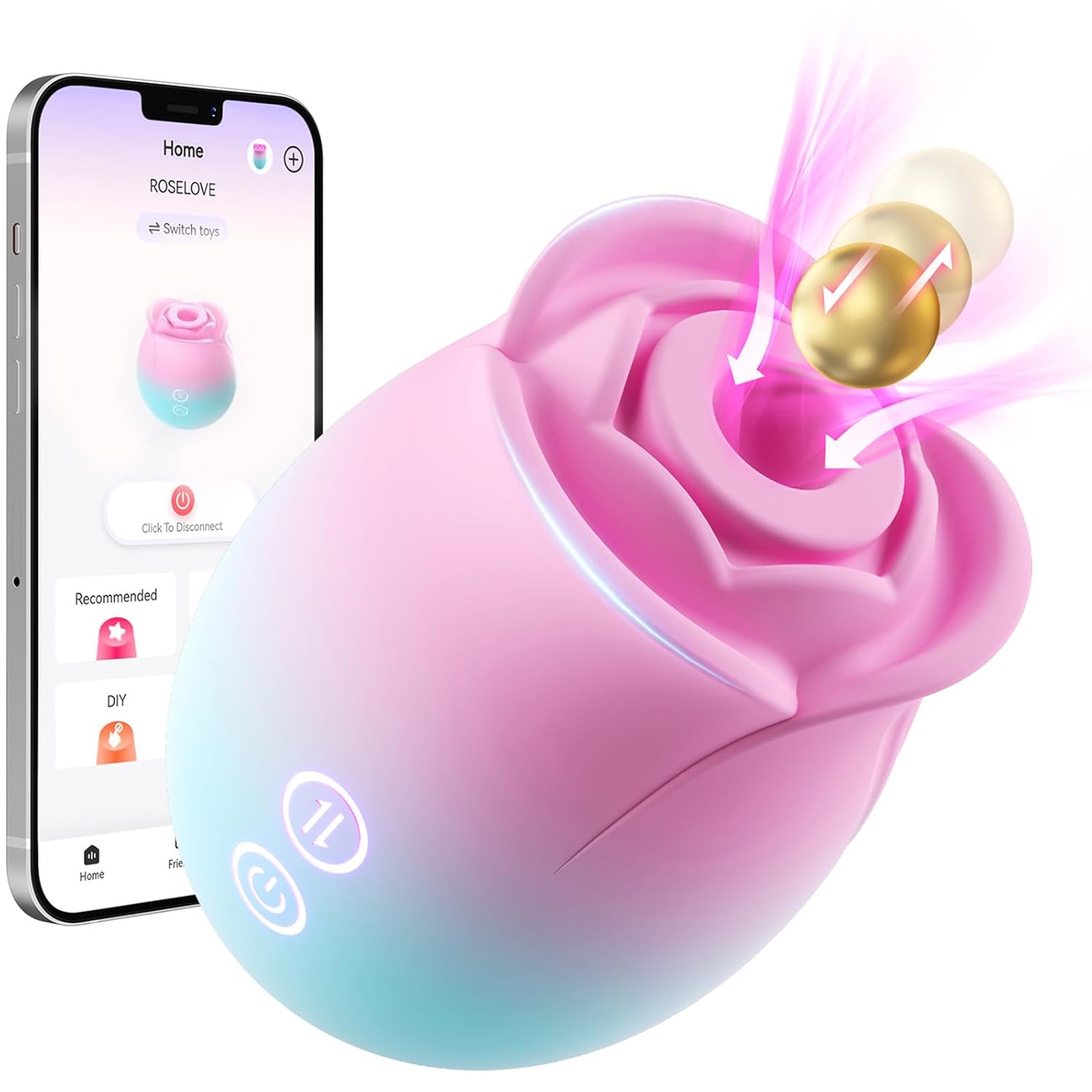 Rose Vibrator Sex Toy for Women - 9 Sucking Modes for Clitoral & G-Spot