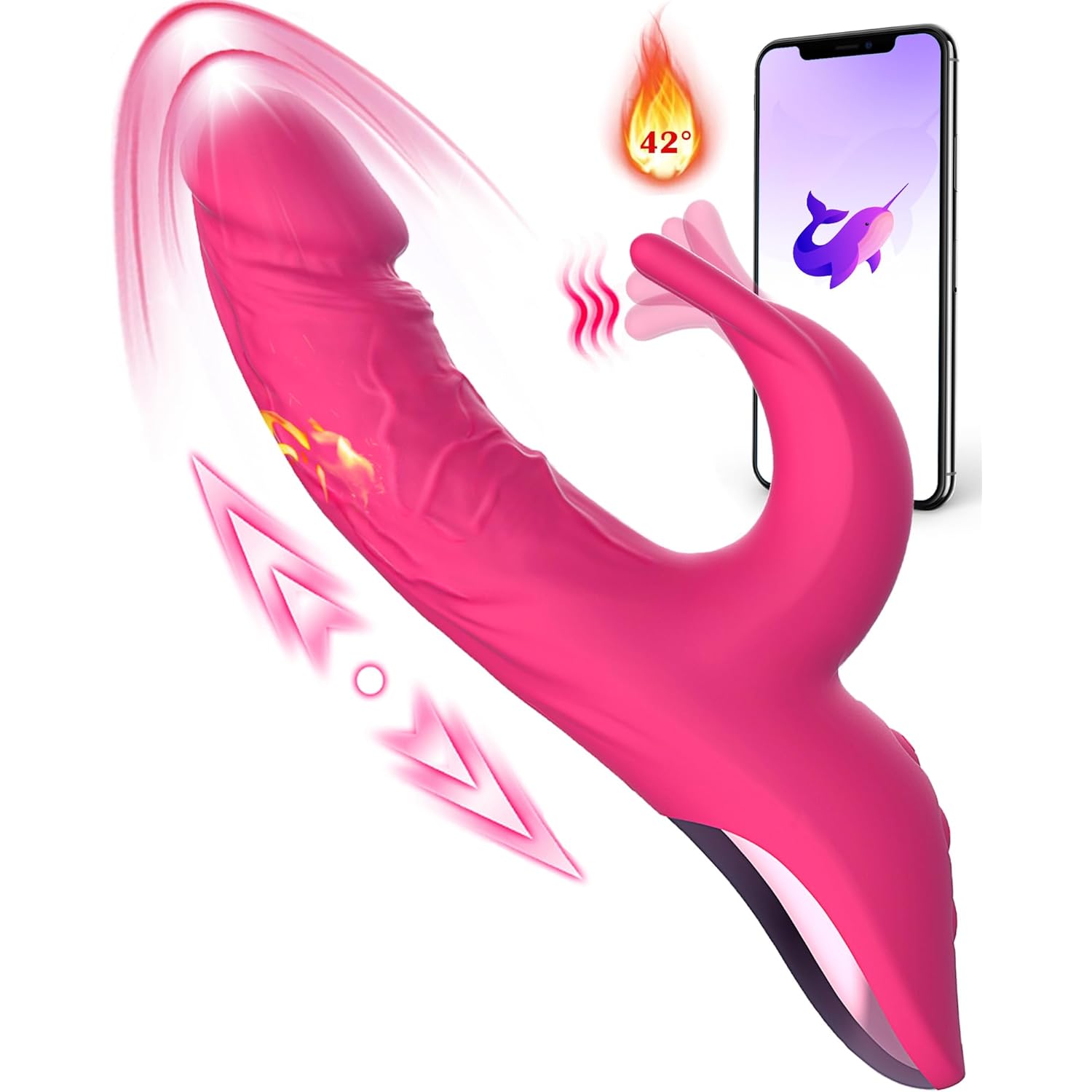 Thrusting Dildo Vibrator Adult Sex Toys For Women - 5In1 App Control