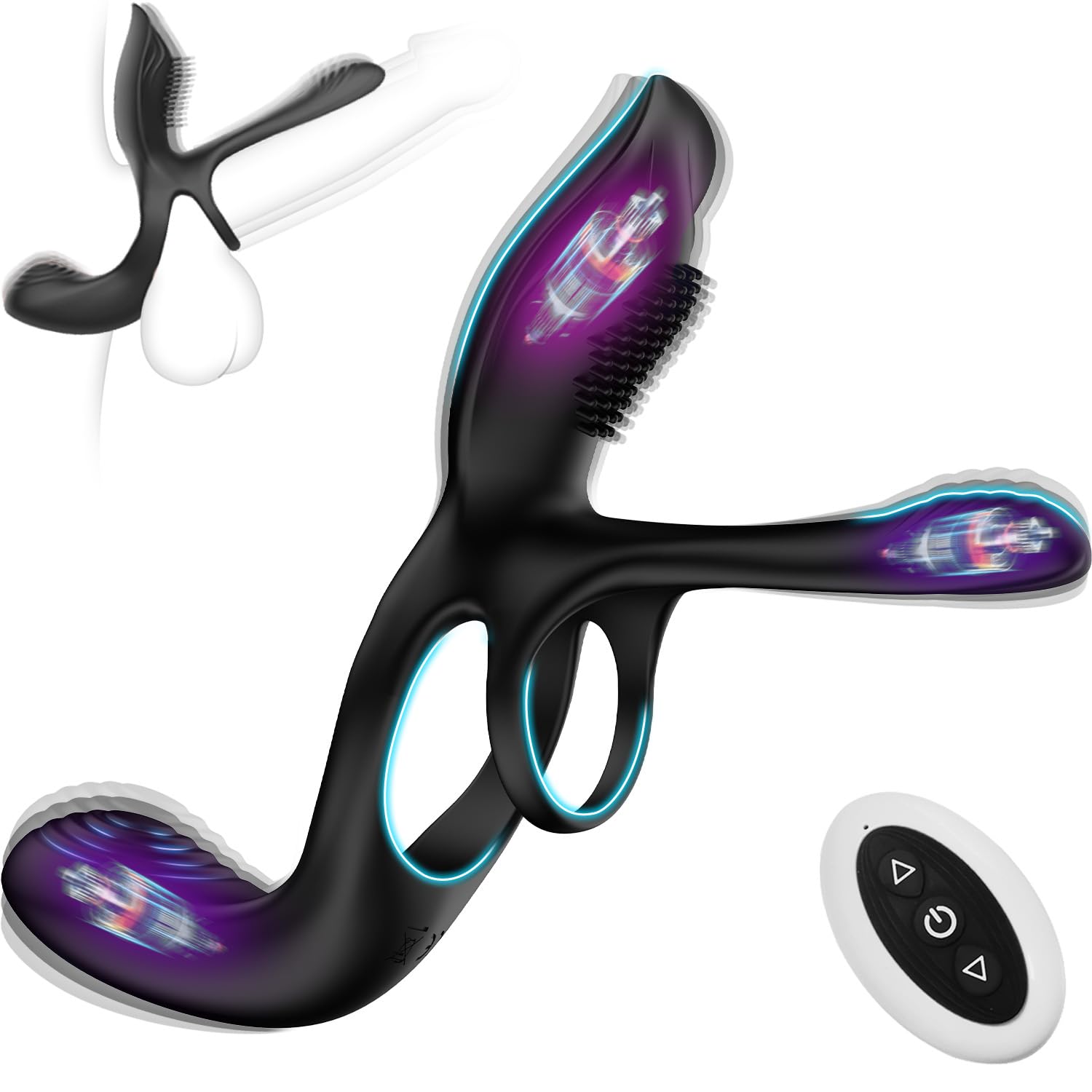 Vibrator for Couples - 3 In 1 Cock Ring, 10 Modes, Clitoral Stimulator
