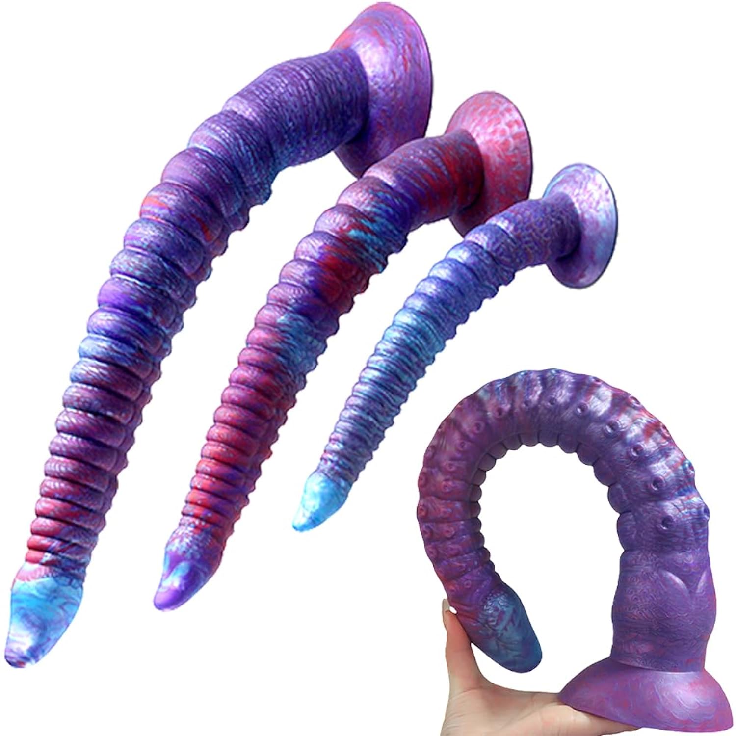 22In Silicone Super Long Tentacle Anal Dildo Butt Plug Strong Suction