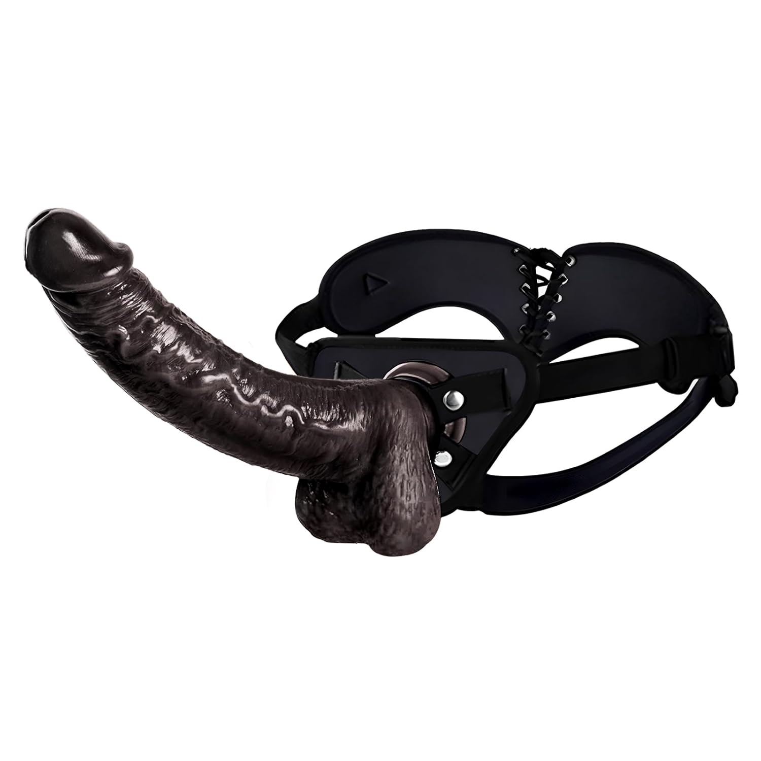 Realistic Strap-On Dildo with Wearable Harness 7.6 Inch G-Spot Vibrator