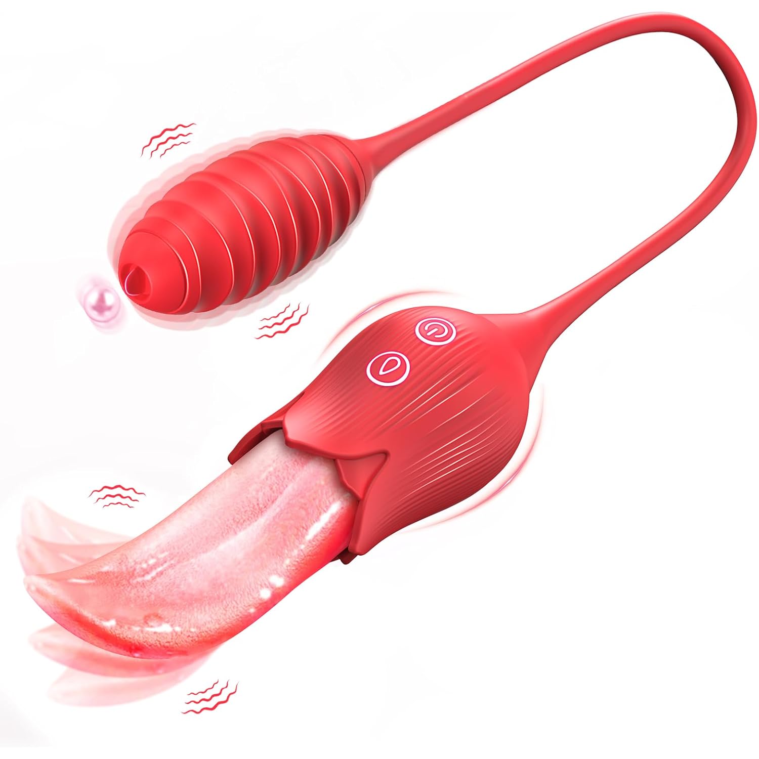 Rose Sex Toy for Women, 2-in-1 Clitoral Vibrator with 10 Modes