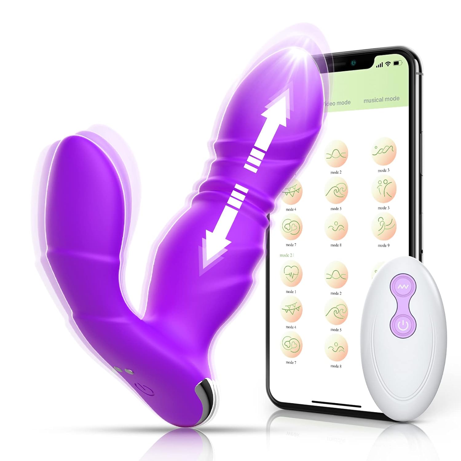 Wearable Thrusting Dildo - App & Remote Control Vibrator for Women