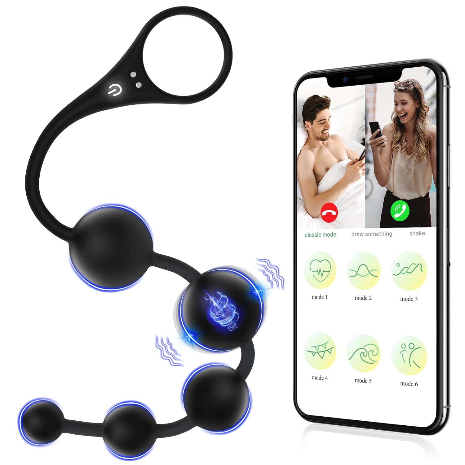 Anal Beads Vibrator Sex Toys - App Remote Control Butt Plug G-Spot