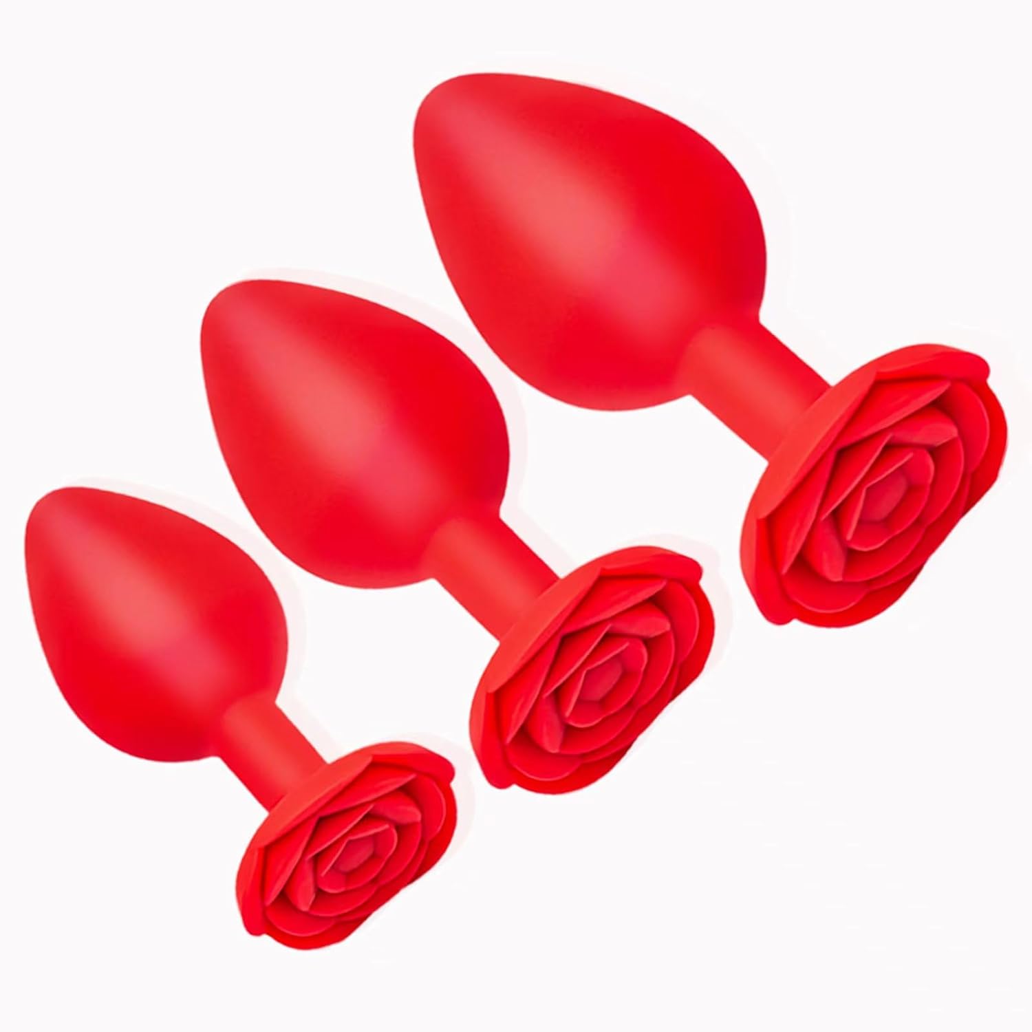 Silicone Anal Plug, Rose Baseprostate Stimulating Anal Toy - Butt Plug