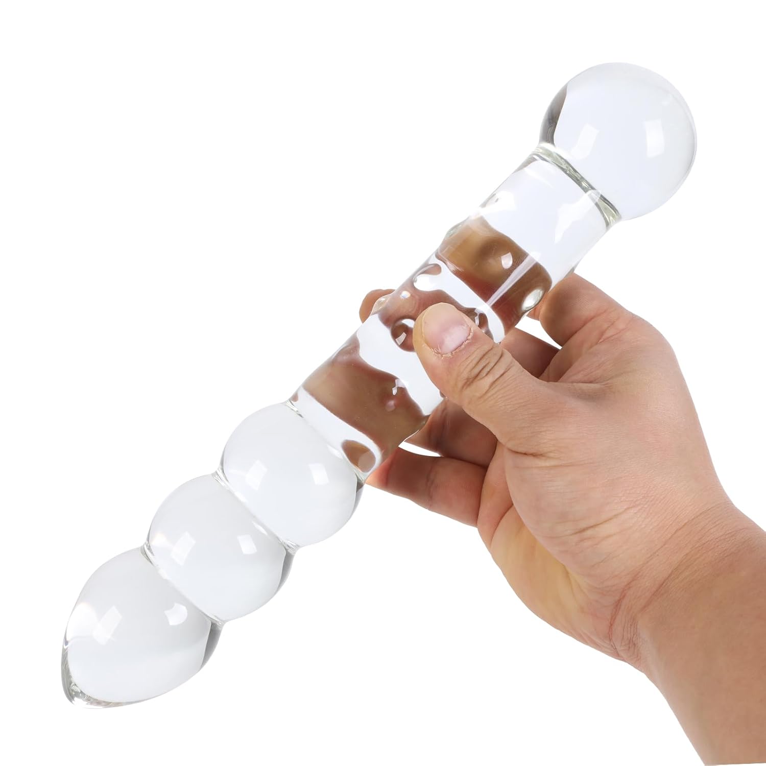 Large Balls Glass Dildo Big Crystal Penis G-Spot Stimulator Anal Plug